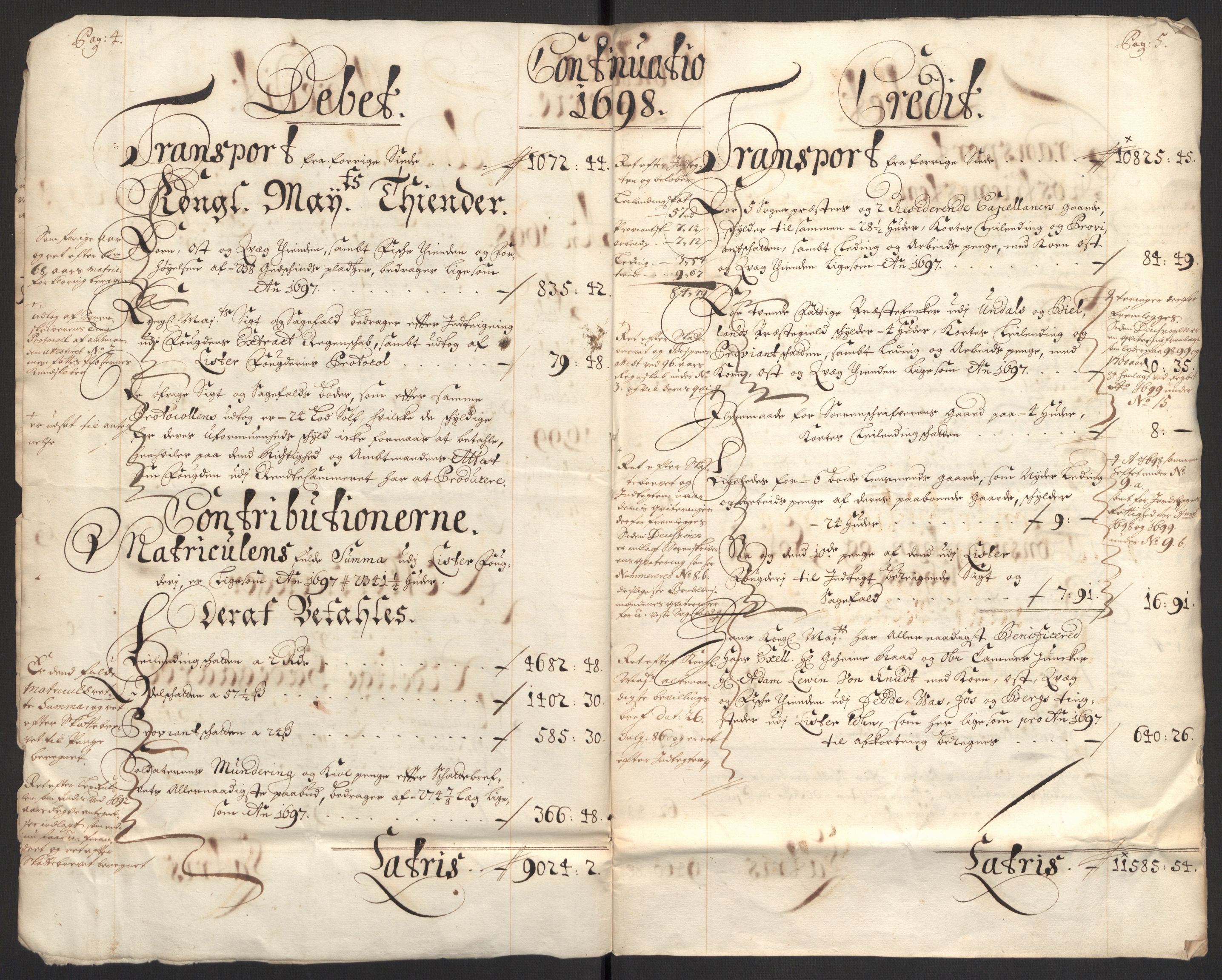 Rentekammeret inntil 1814, Reviderte regnskaper, Fogderegnskap, RA/EA-4092/R43/L2547: Fogderegnskap Lista og Mandal, 1698-1699, p. 5