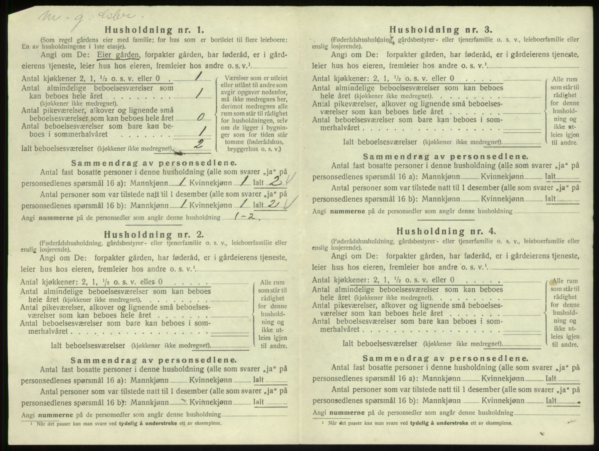 SAB, 1920 census for Hyllestad, 1920, p. 677