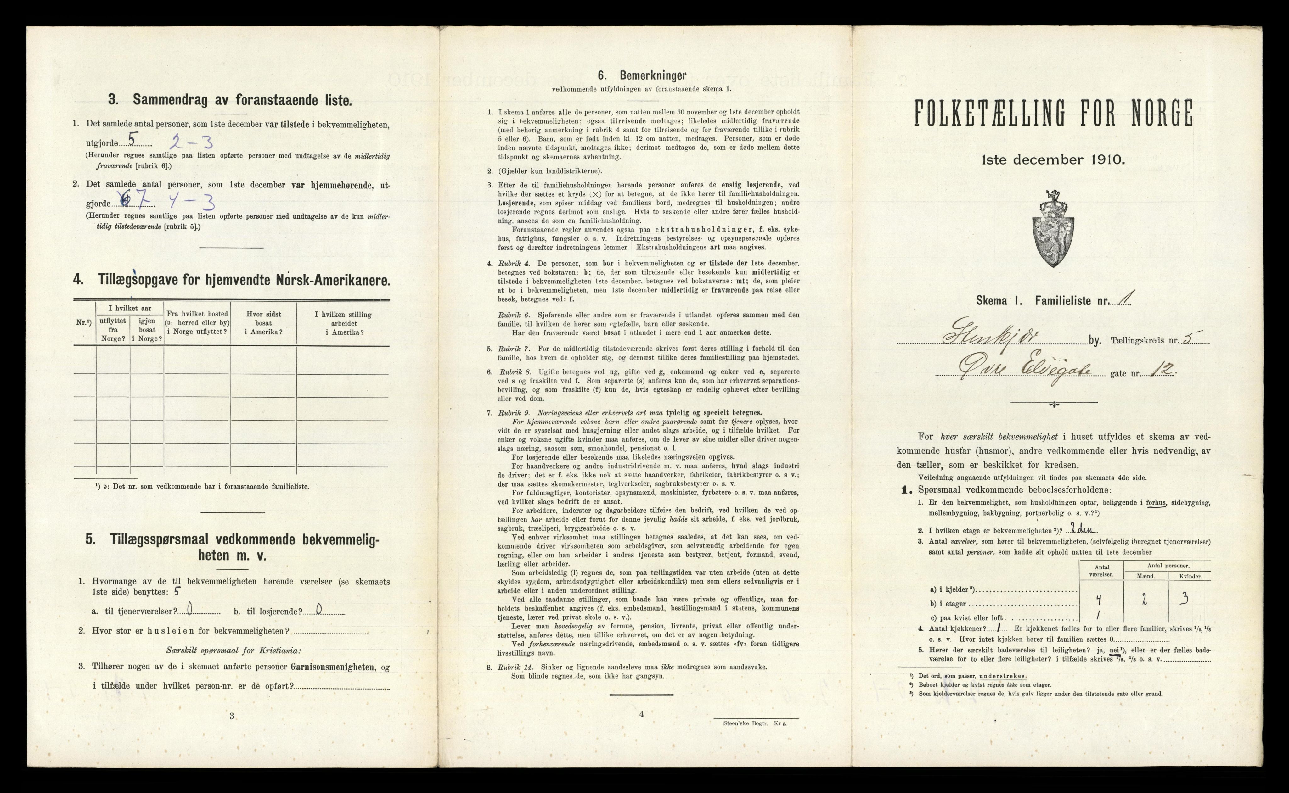 RA, 1910 census for Steinkjer, 1910, p. 1334