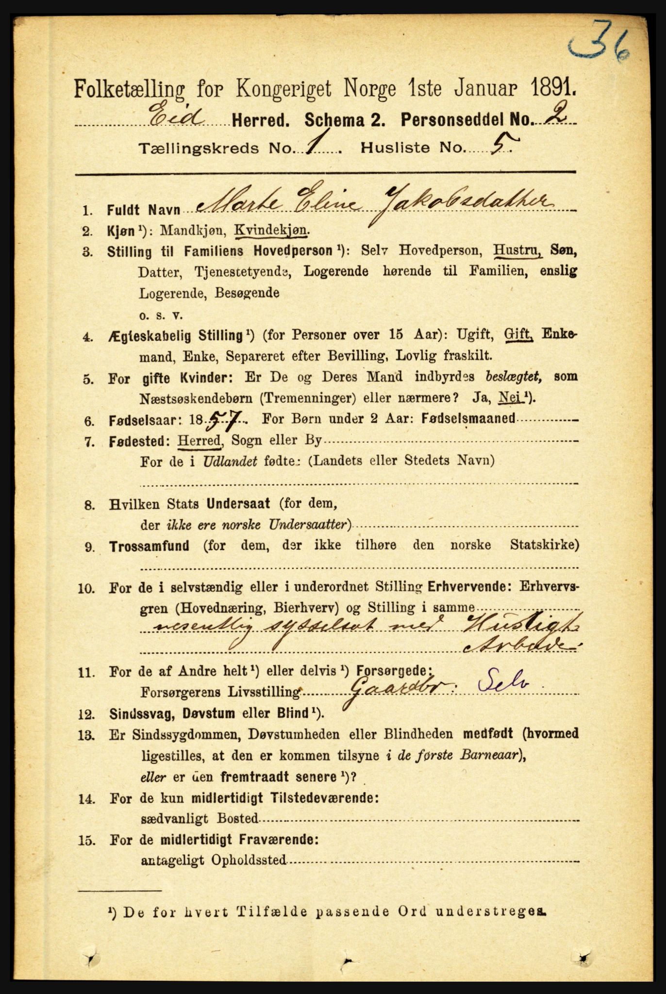 RA, 1891 census for 1443 Eid, 1891, p. 95