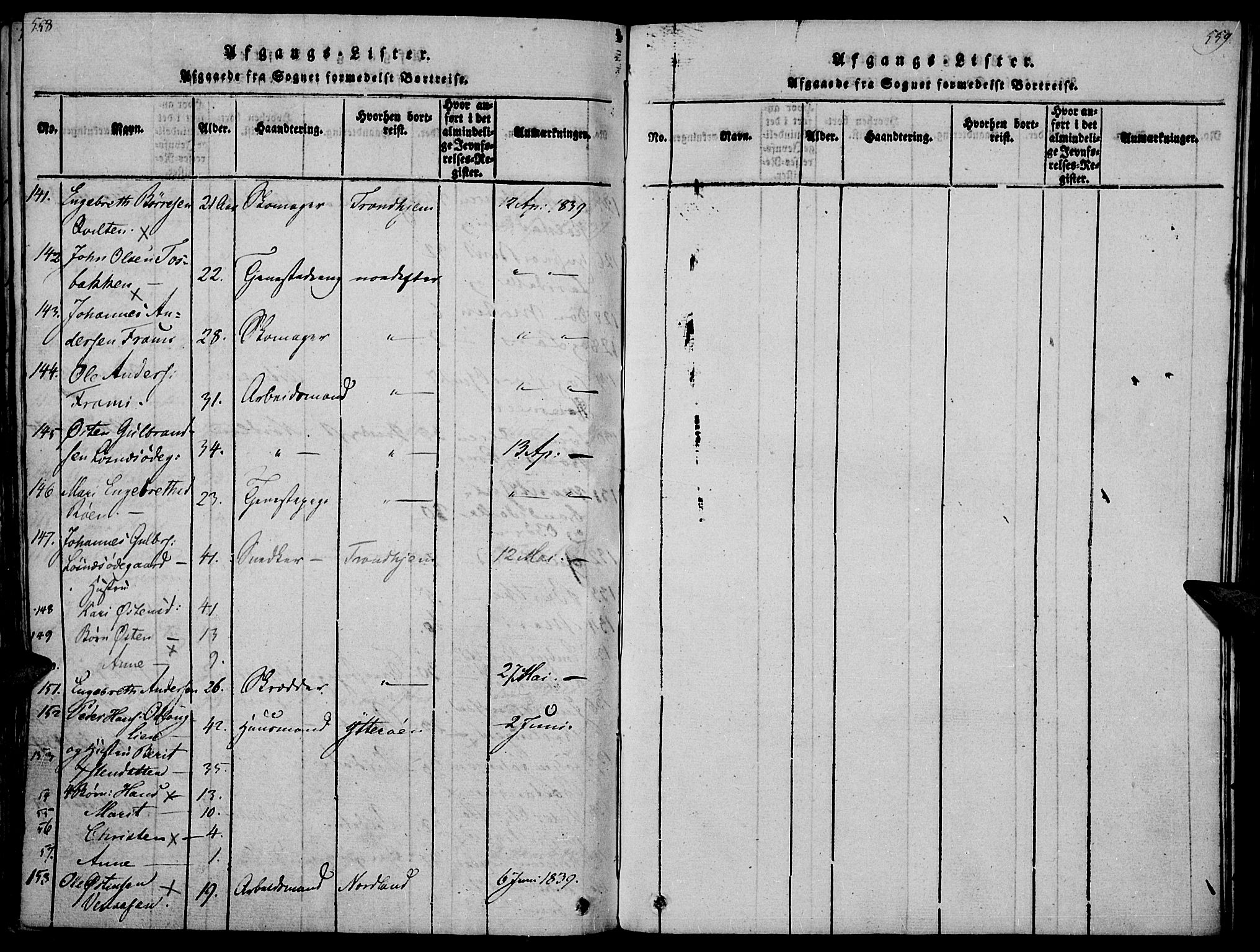 Ringebu prestekontor, SAH/PREST-082/H/Ha/Haa/L0004: Parish register (official) no. 4, 1821-1839, p. 558-559