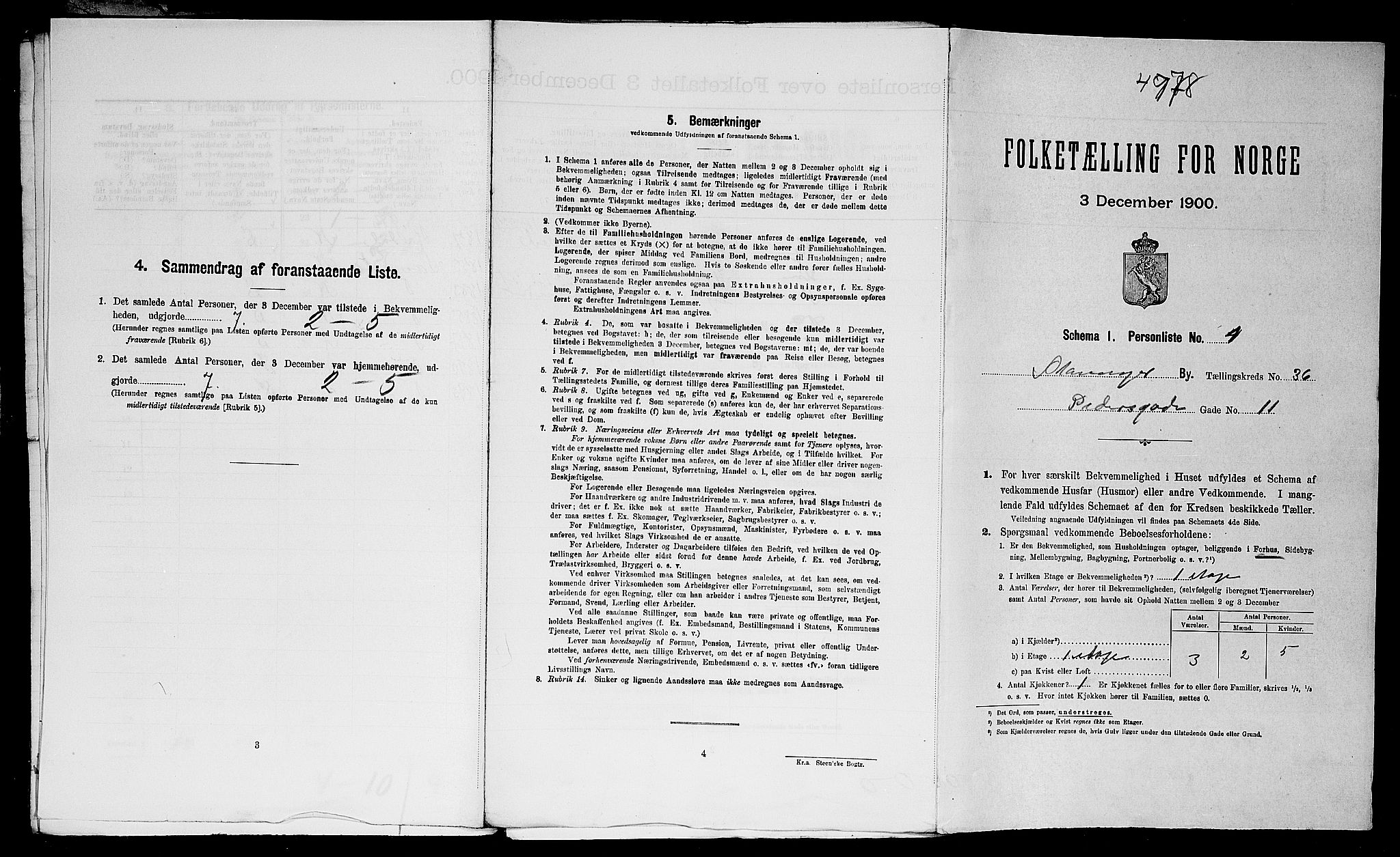 SAST, 1900 census for Stavanger, 1900, p. 12605