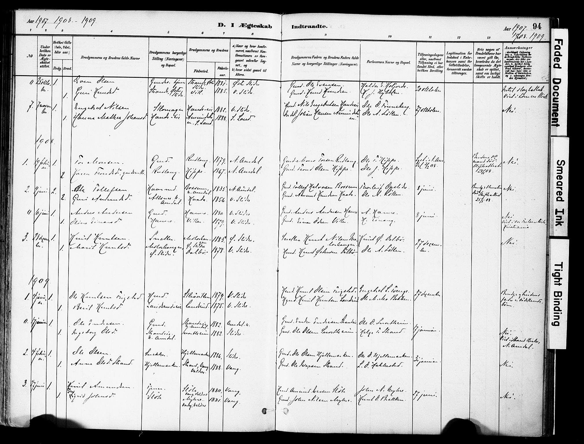Vestre Slidre prestekontor, SAH/PREST-136/H/Ha/Haa/L0004: Parish register (official) no. 4, 1881-1911, p. 94