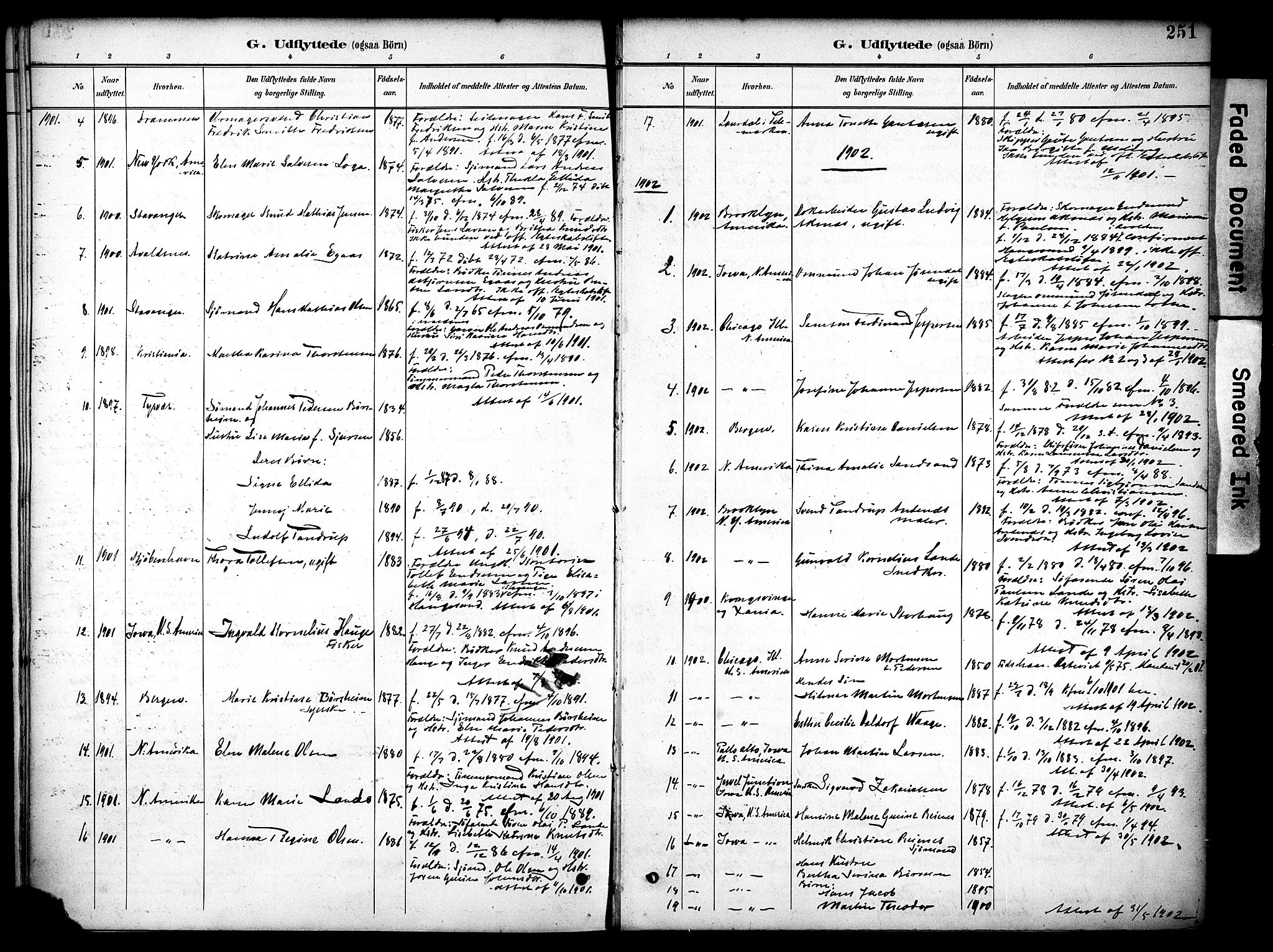 Haugesund sokneprestkontor, AV/SAST-A -101863/H/Ha/Haa/L0006: Parish register (official) no. A 6, 1891-1907, p. 251