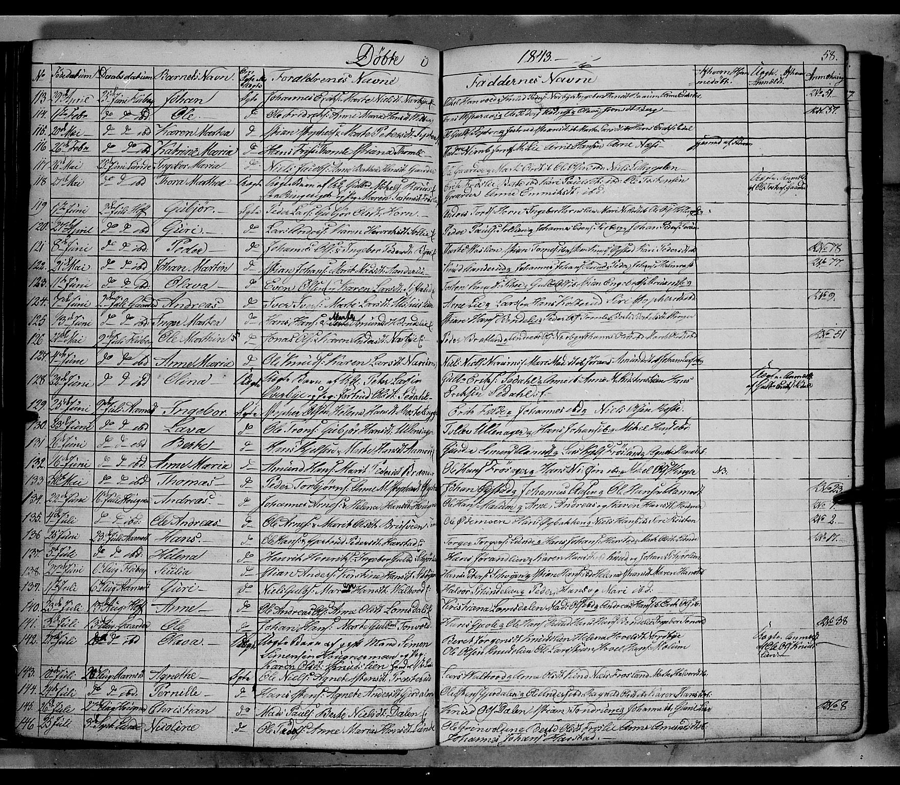 Land prestekontor, AV/SAH-PREST-120/H/Ha/Hab/L0002: Parish register (copy) no. 2, 1833-1849, p. 58