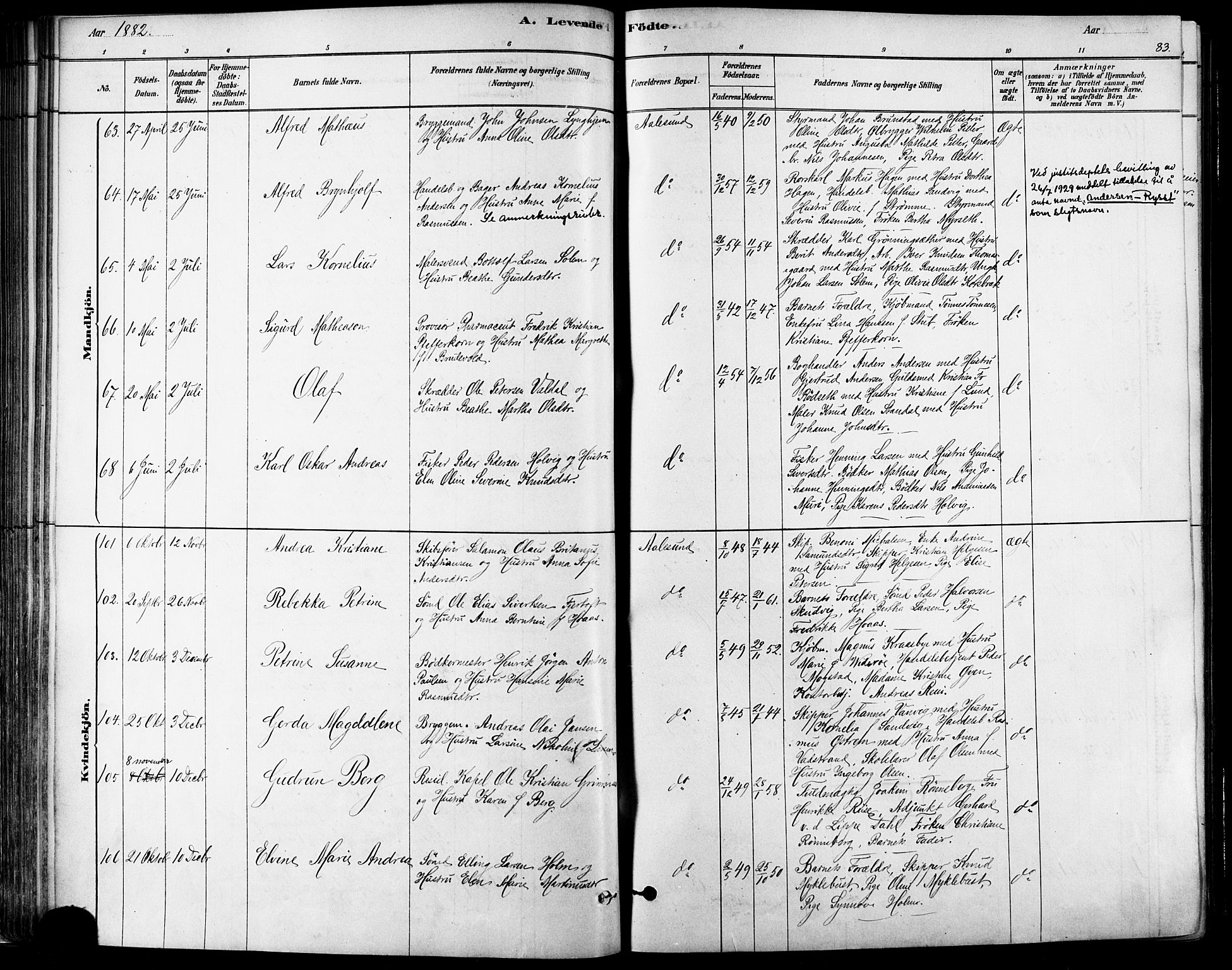 Ministerialprotokoller, klokkerbøker og fødselsregistre - Møre og Romsdal, SAT/A-1454/529/L0454: Parish register (official) no. 529A04, 1878-1885, p. 83