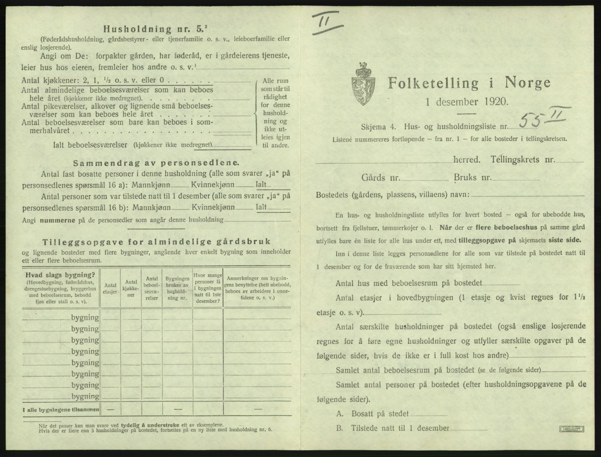 SAB, 1920 census for Odda, 1920, p. 865