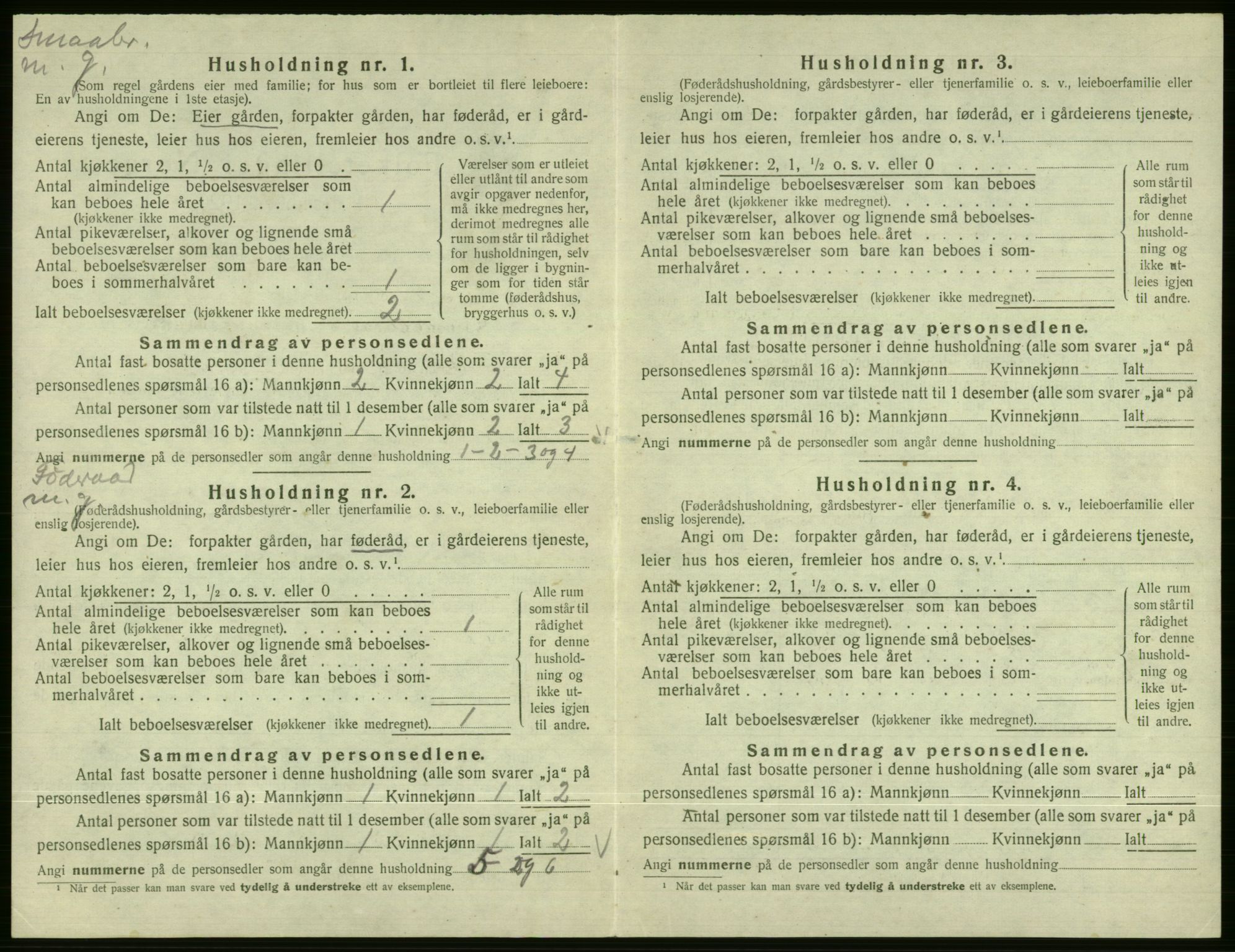 SAB, 1920 census for Vossestrand, 1920, p. 175