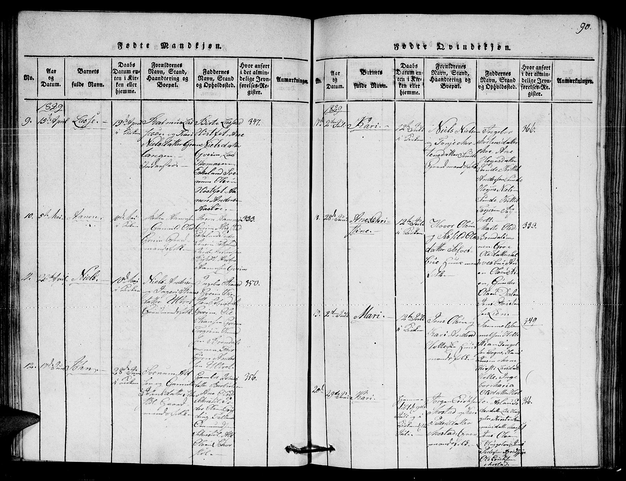 Gjerstad sokneprestkontor, AV/SAK-1111-0014/F/Fa/Faa/L0004: Parish register (official) no. A 4, 1816-1829, p. 90