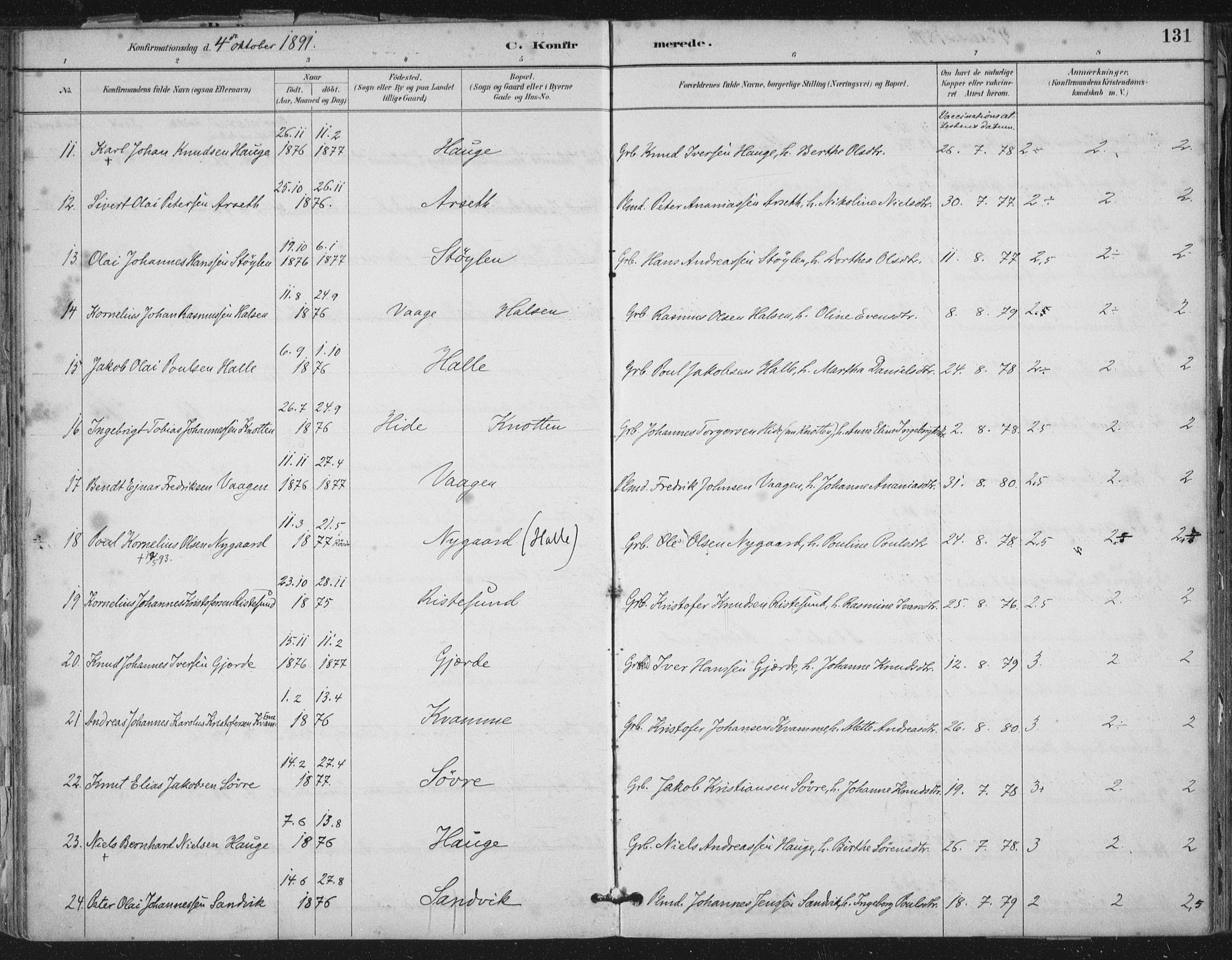 Ministerialprotokoller, klokkerbøker og fødselsregistre - Møre og Romsdal, AV/SAT-A-1454/503/L0037: Parish register (official) no. 503A05, 1884-1900, p. 131