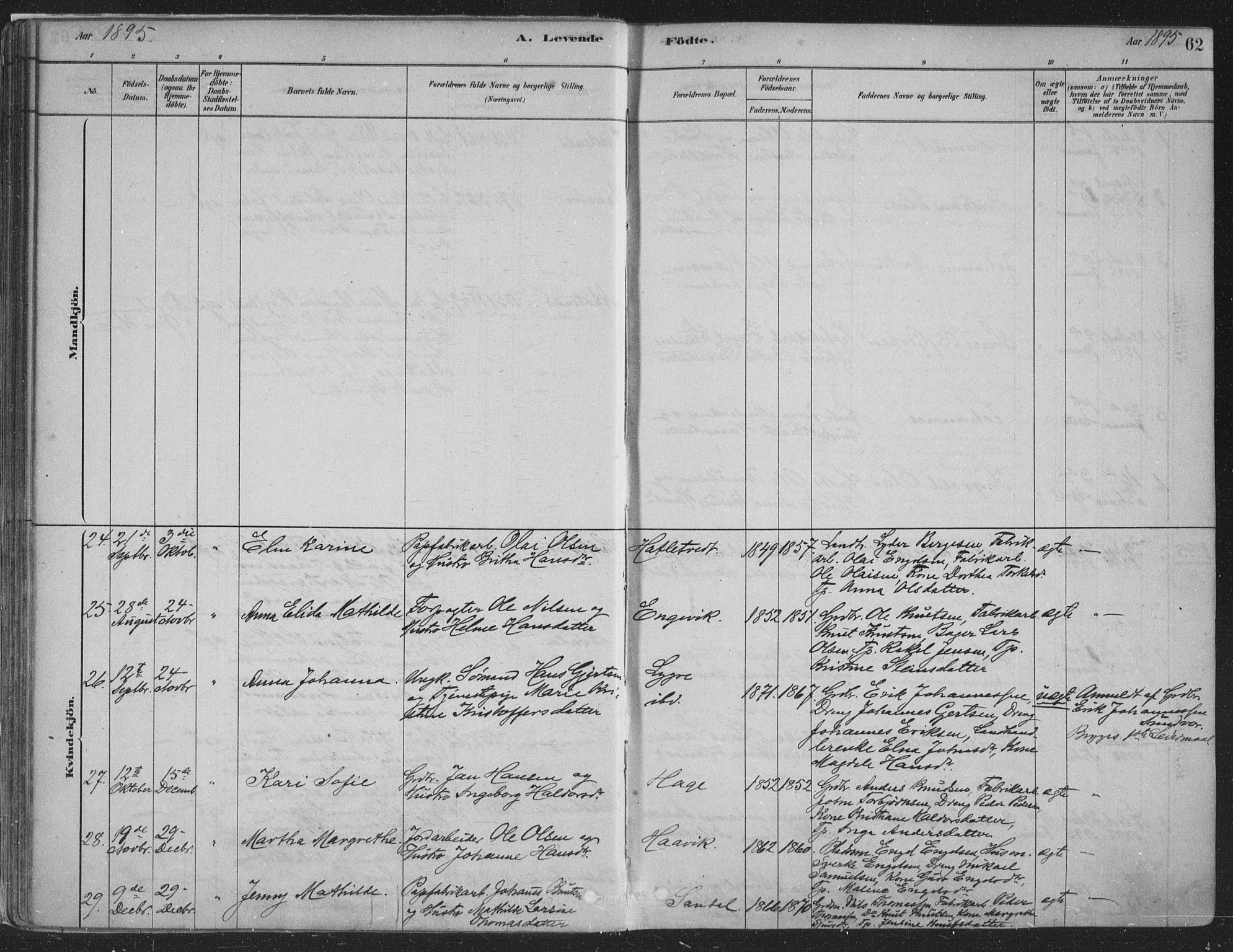 Fusa sokneprestembete, SAB/A-75401/H/Haa: Parish register (official) no. D 1, 1880-1938, p. 62