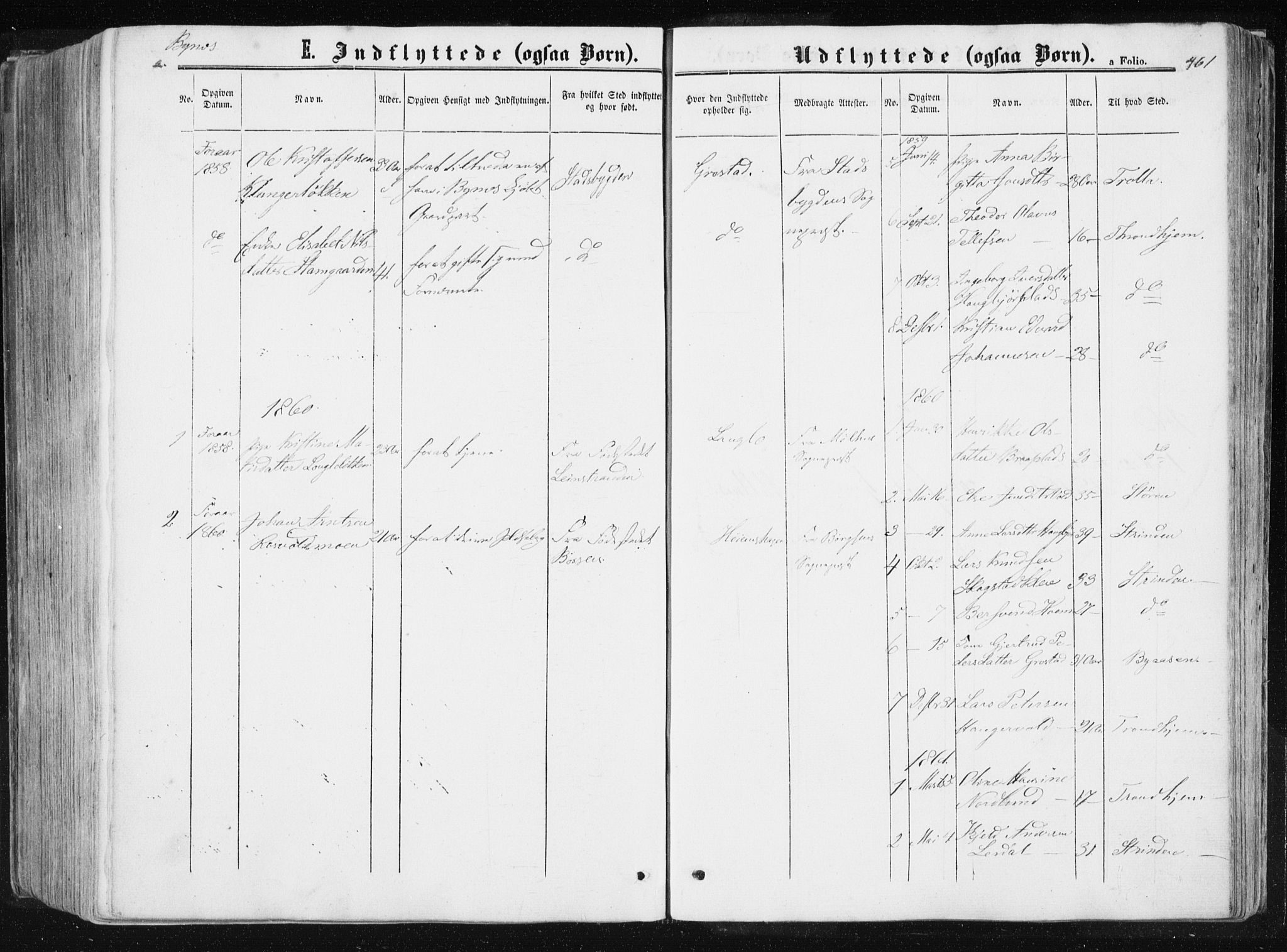 Ministerialprotokoller, klokkerbøker og fødselsregistre - Sør-Trøndelag, SAT/A-1456/612/L0377: Parish register (official) no. 612A09, 1859-1877, p. 461