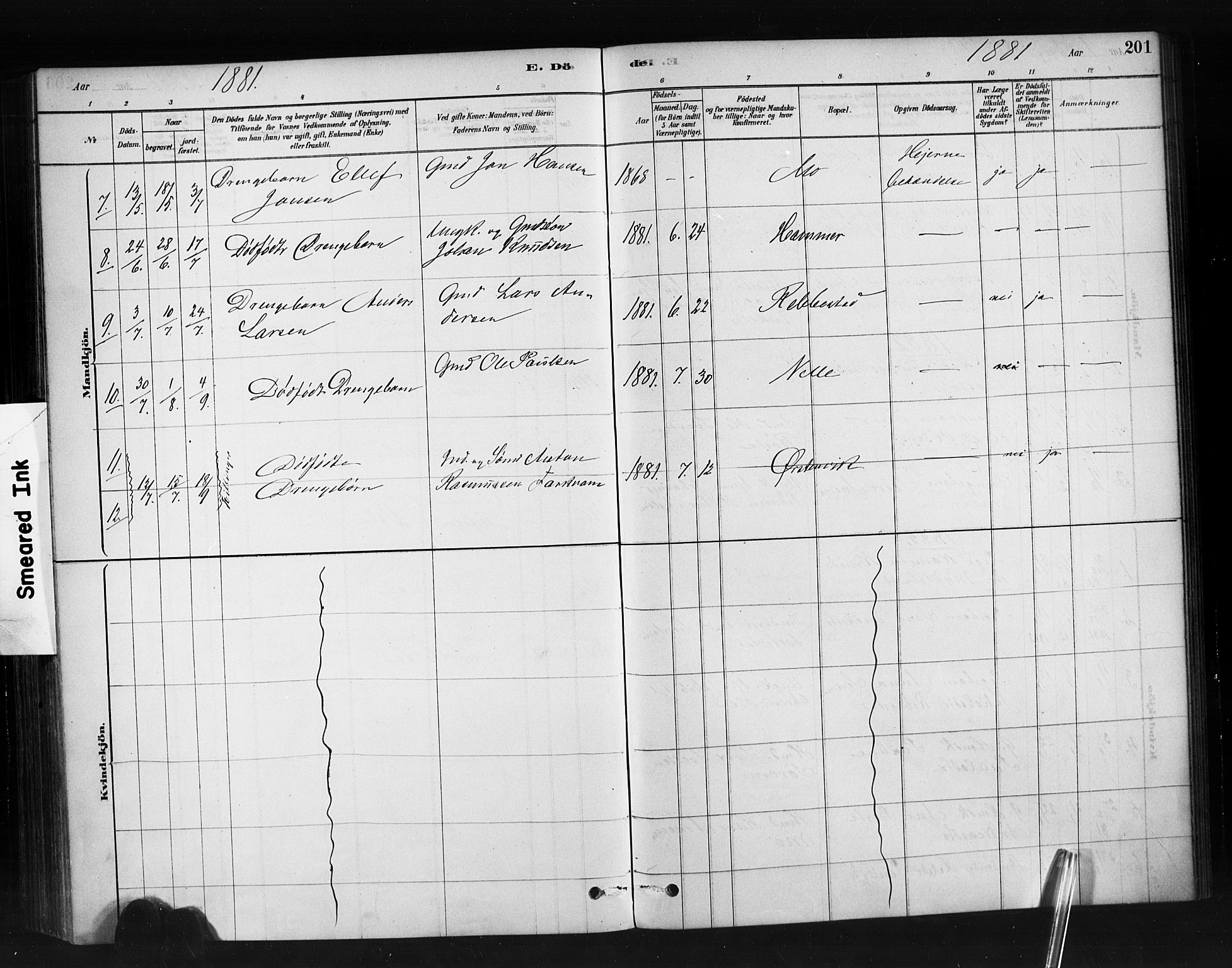 Ministerialprotokoller, klokkerbøker og fødselsregistre - Møre og Romsdal, AV/SAT-A-1454/513/L0176: Parish register (official) no. 513A03, 1877-1889, p. 201