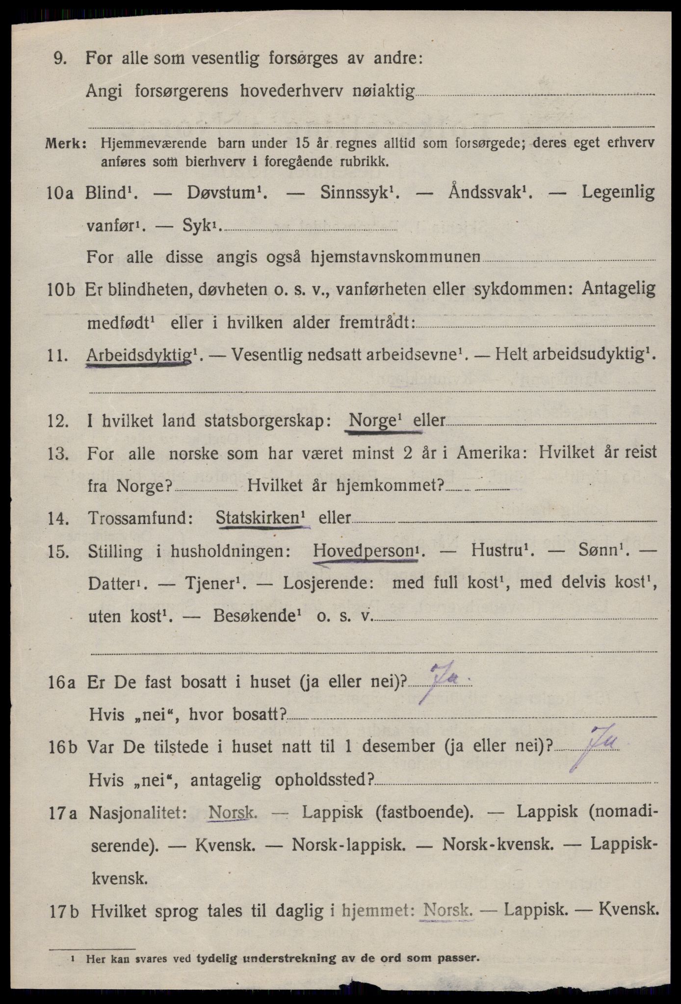 SAT, 1920 census for Malvik, 1920, p. 3181