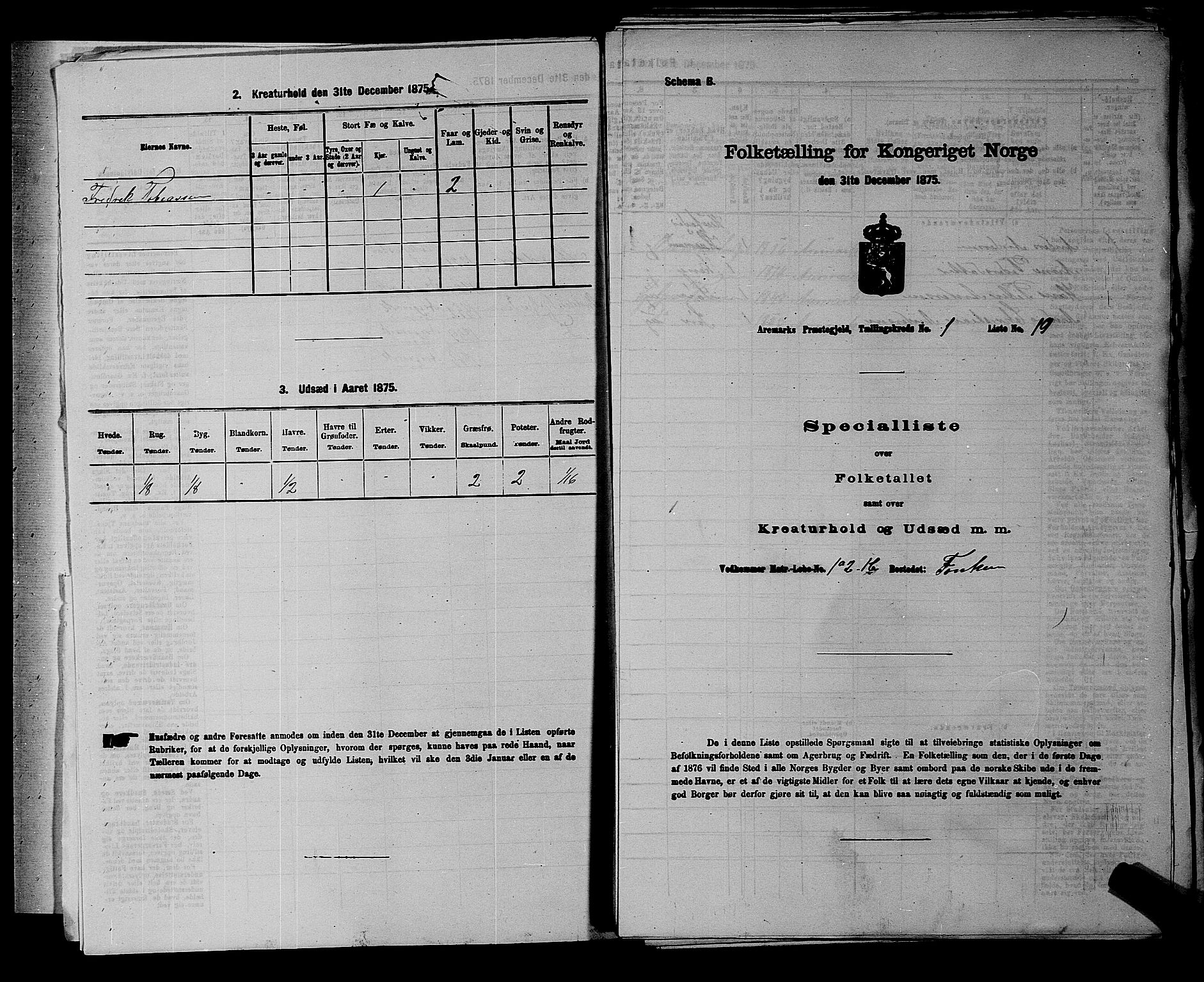 RA, 1875 census for 0118P Aremark, 1875, p. 35