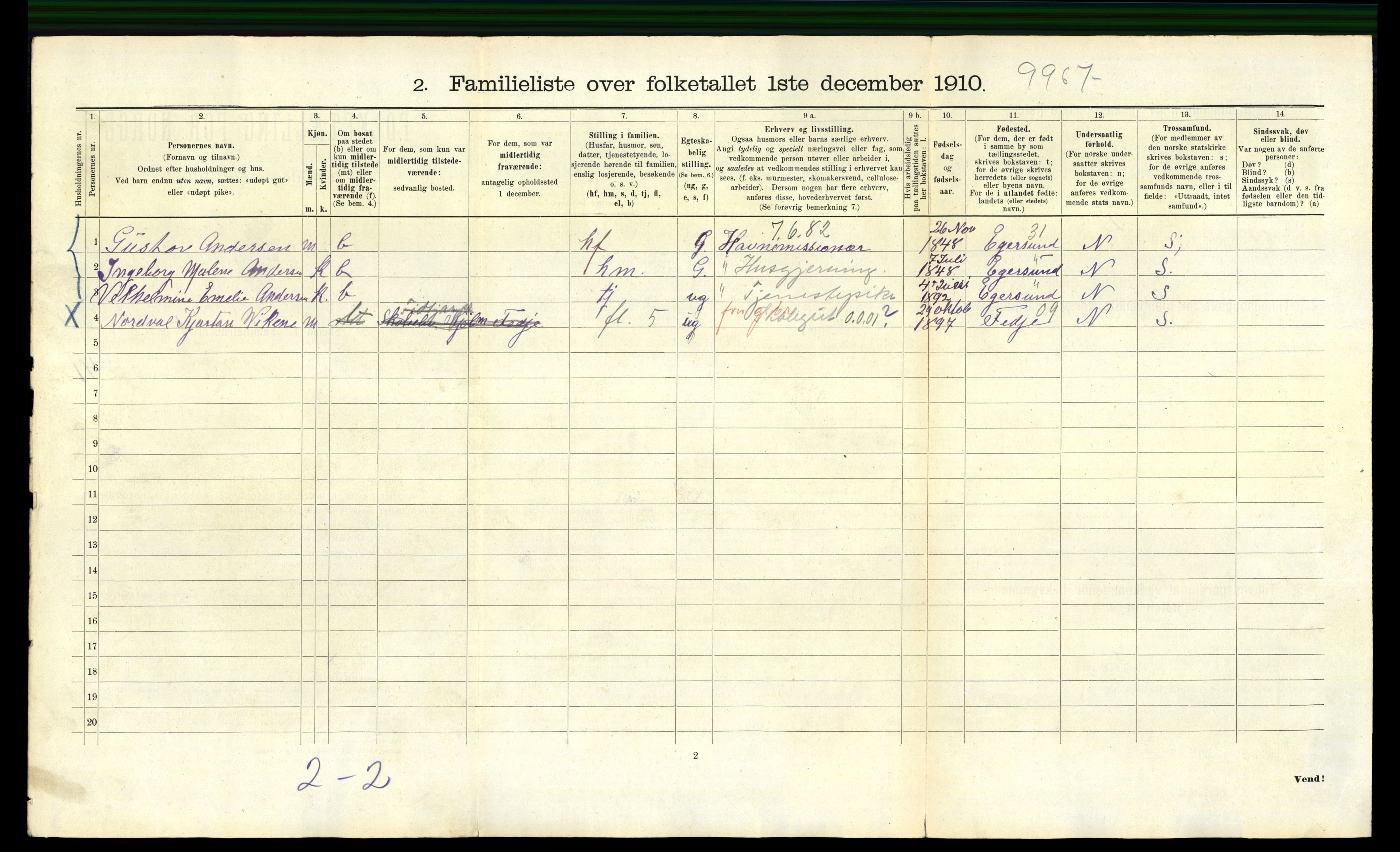 RA, 1910 census for Bergen, 1910, p. 14184