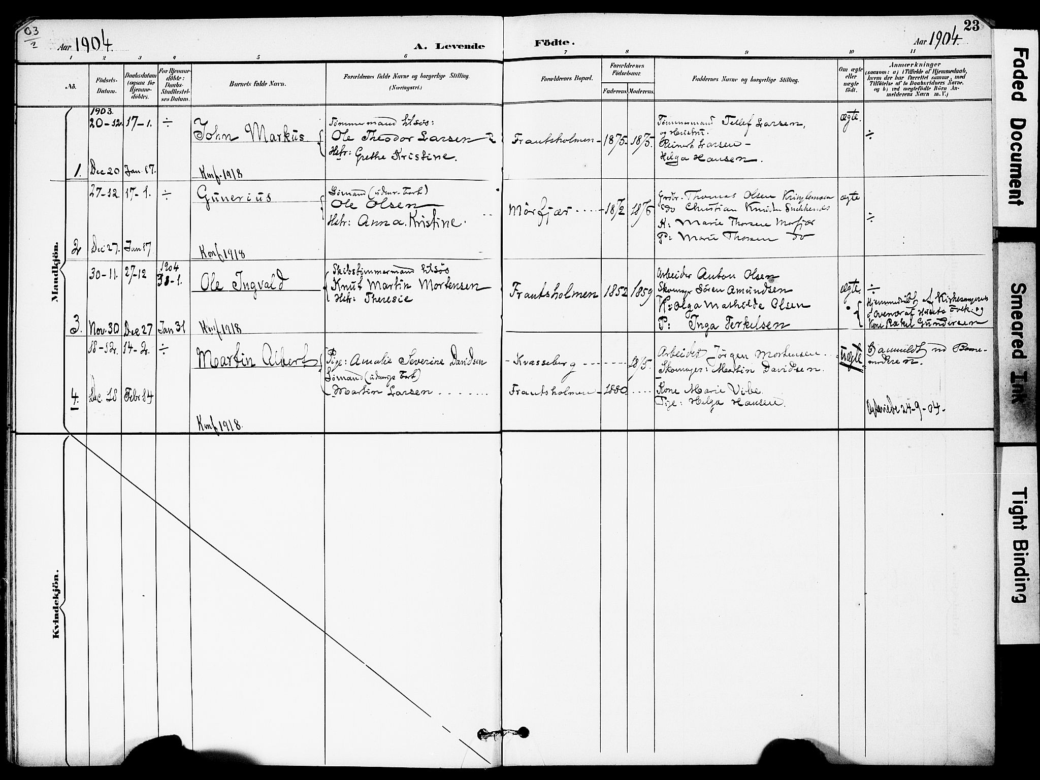 Austre Moland sokneprestkontor, AV/SAK-1111-0001/F/Fa/Fab/L0002: Parish register (official) no. A 2, 1894-1919, p. 23