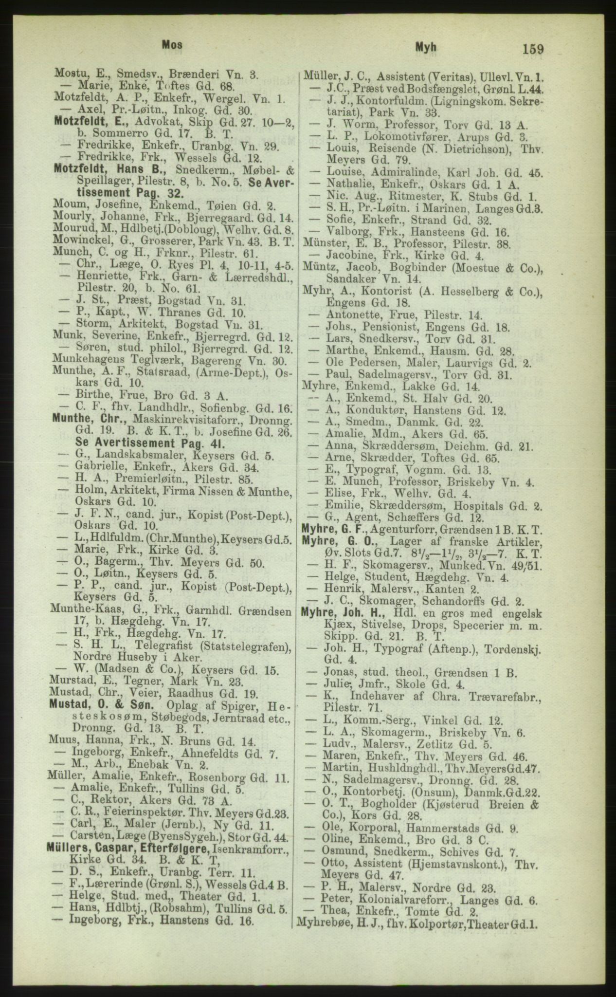 Kristiania/Oslo adressebok, PUBL/-, 1883, p. 159