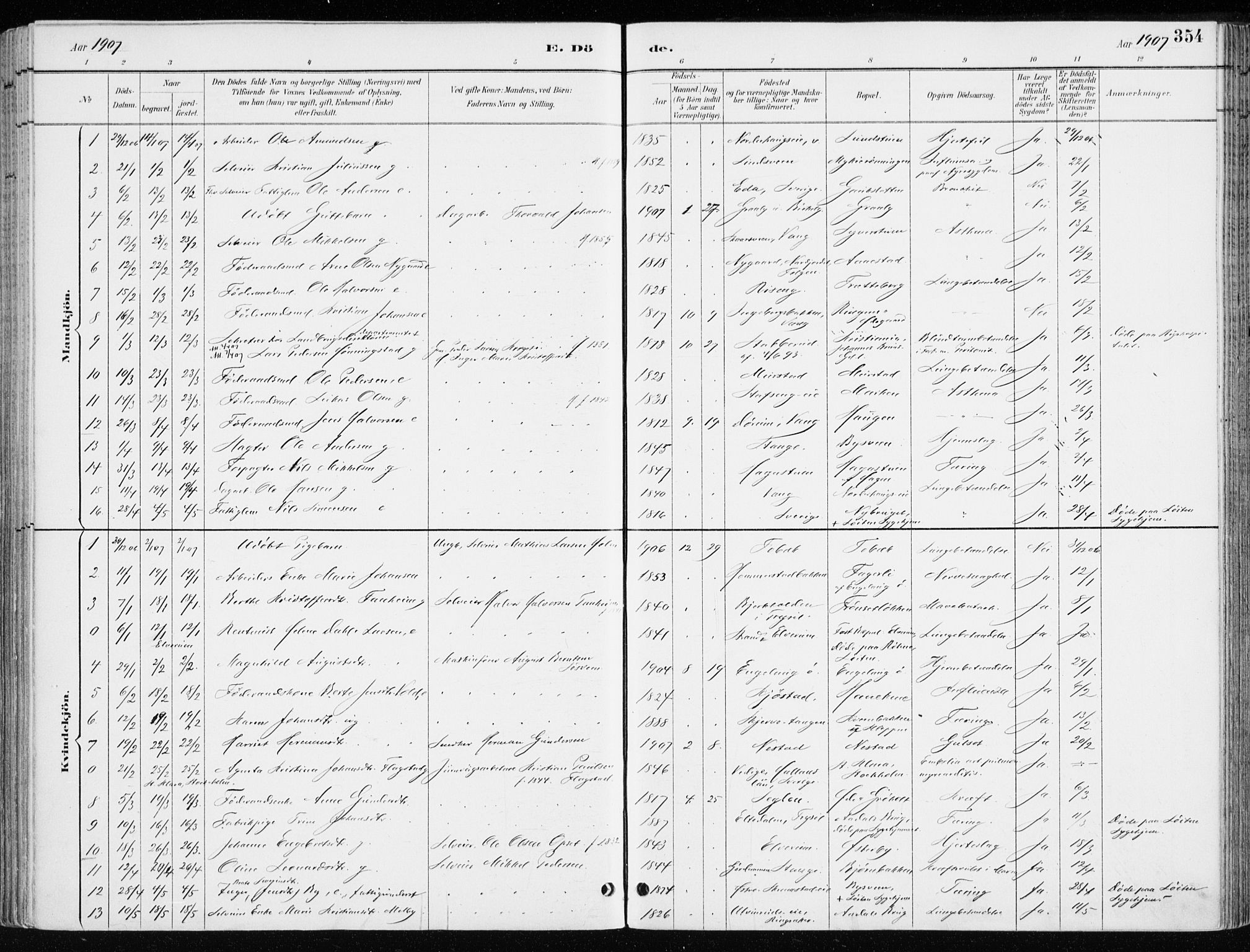 Løten prestekontor, AV/SAH-PREST-022/K/Ka/L0010: Parish register (official) no. 10, 1892-1907, p. 354