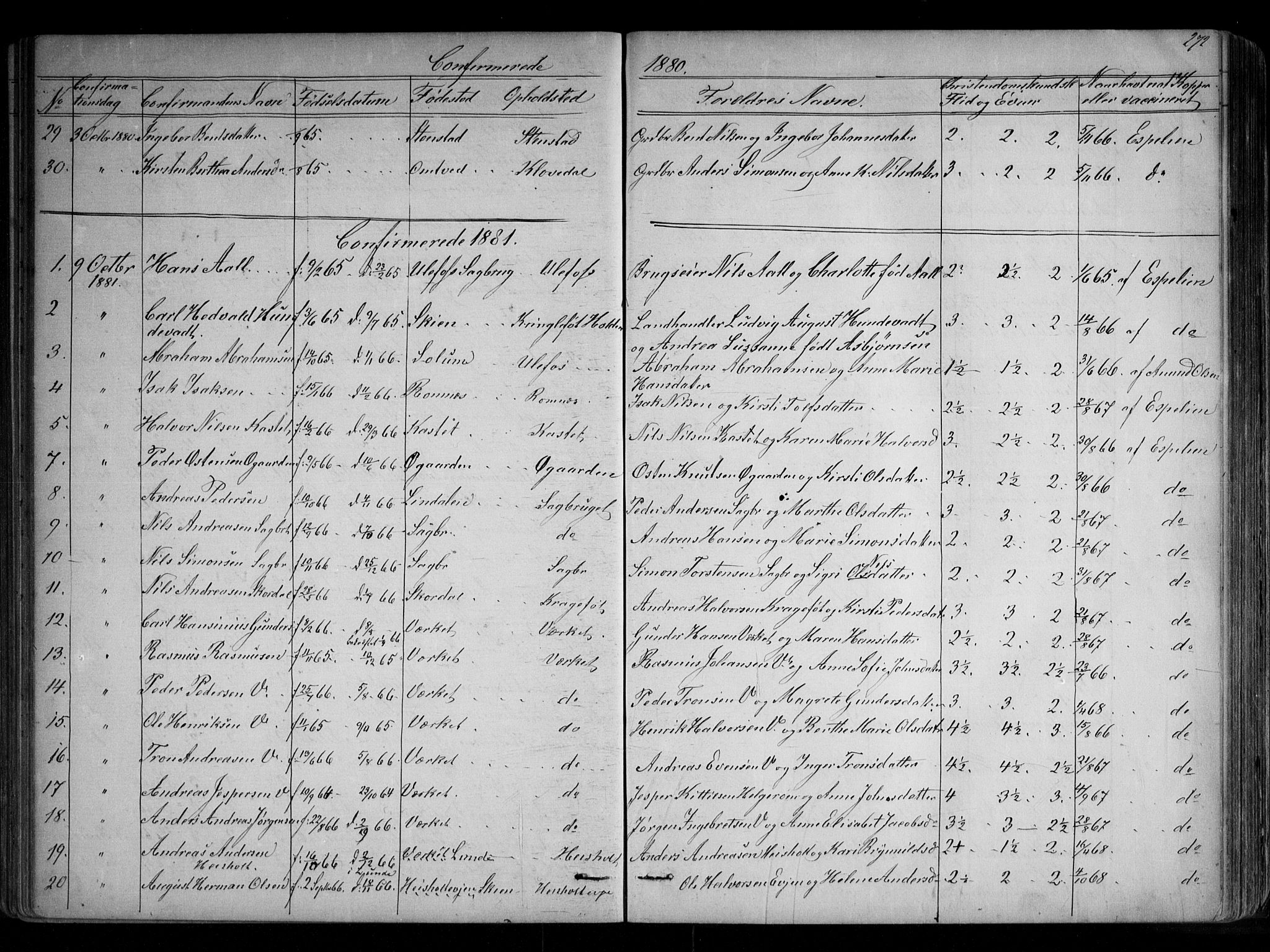 Holla kirkebøker, SAKO/A-272/G/Ga/L0004: Parish register (copy) no. I 4, 1867-1890, p. 272