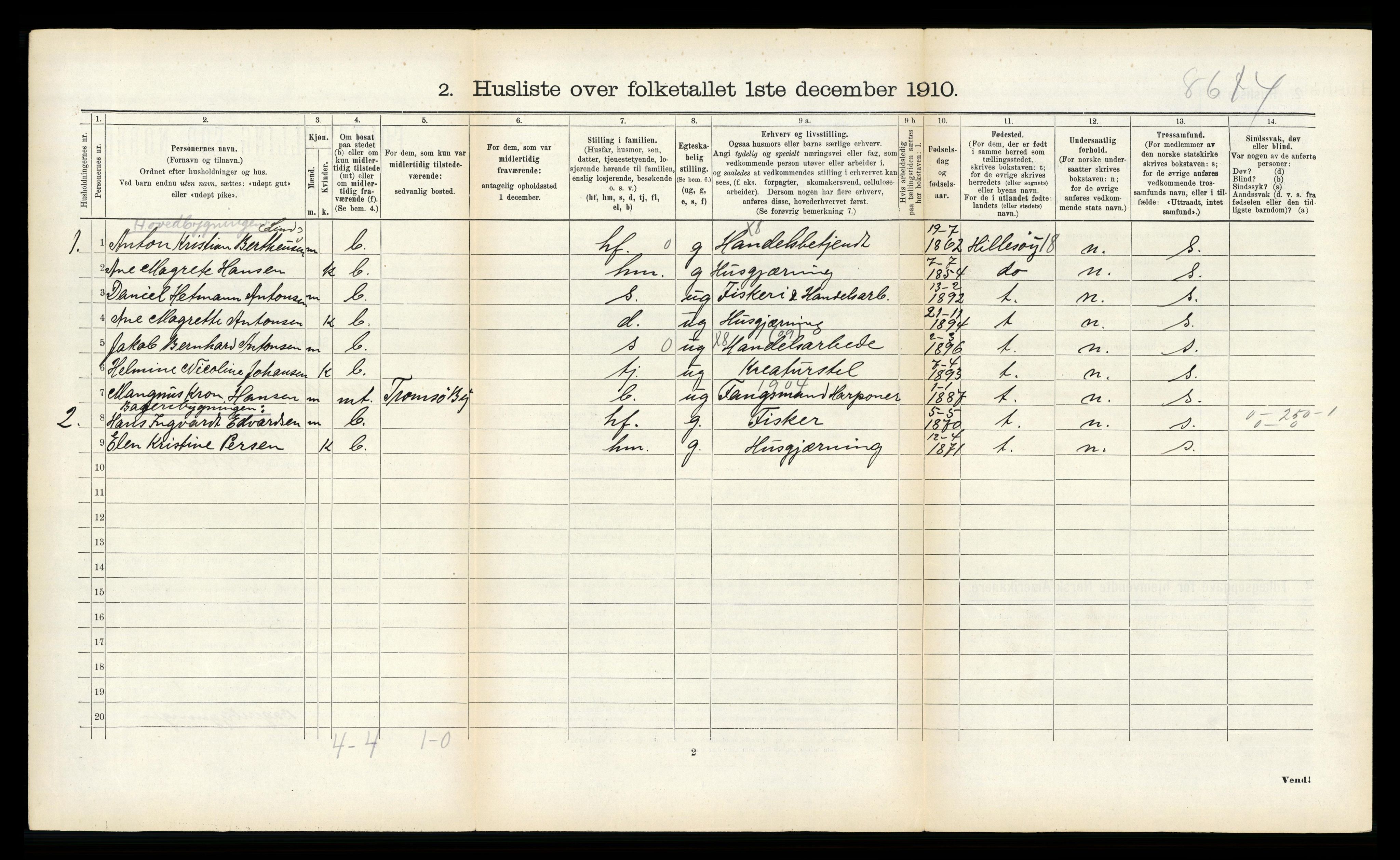 RA, 1910 census for Tromsøysund, 1910, p. 1418