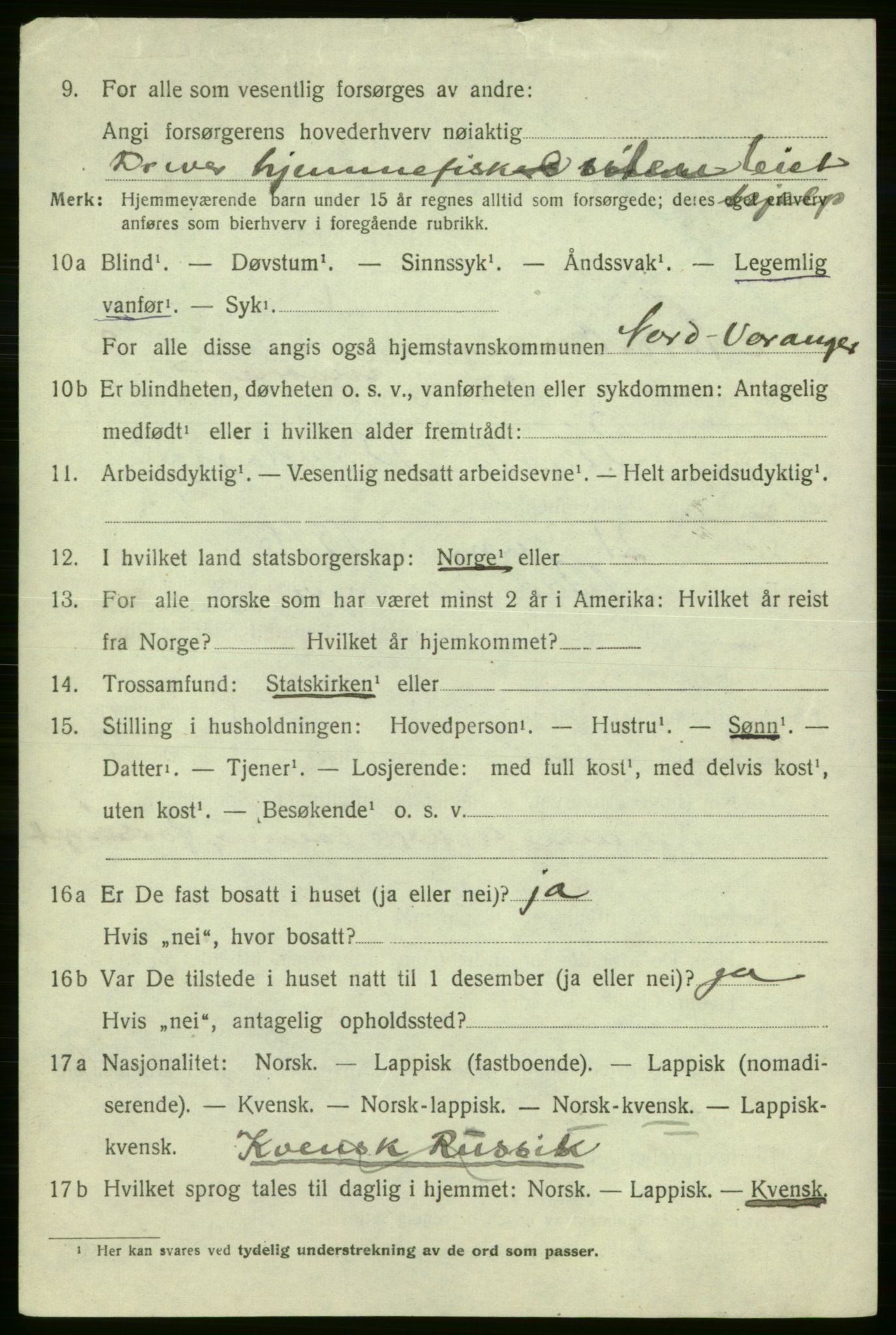 SATØ, 1920 census for Nord-Varanger, 1920, p. 1219