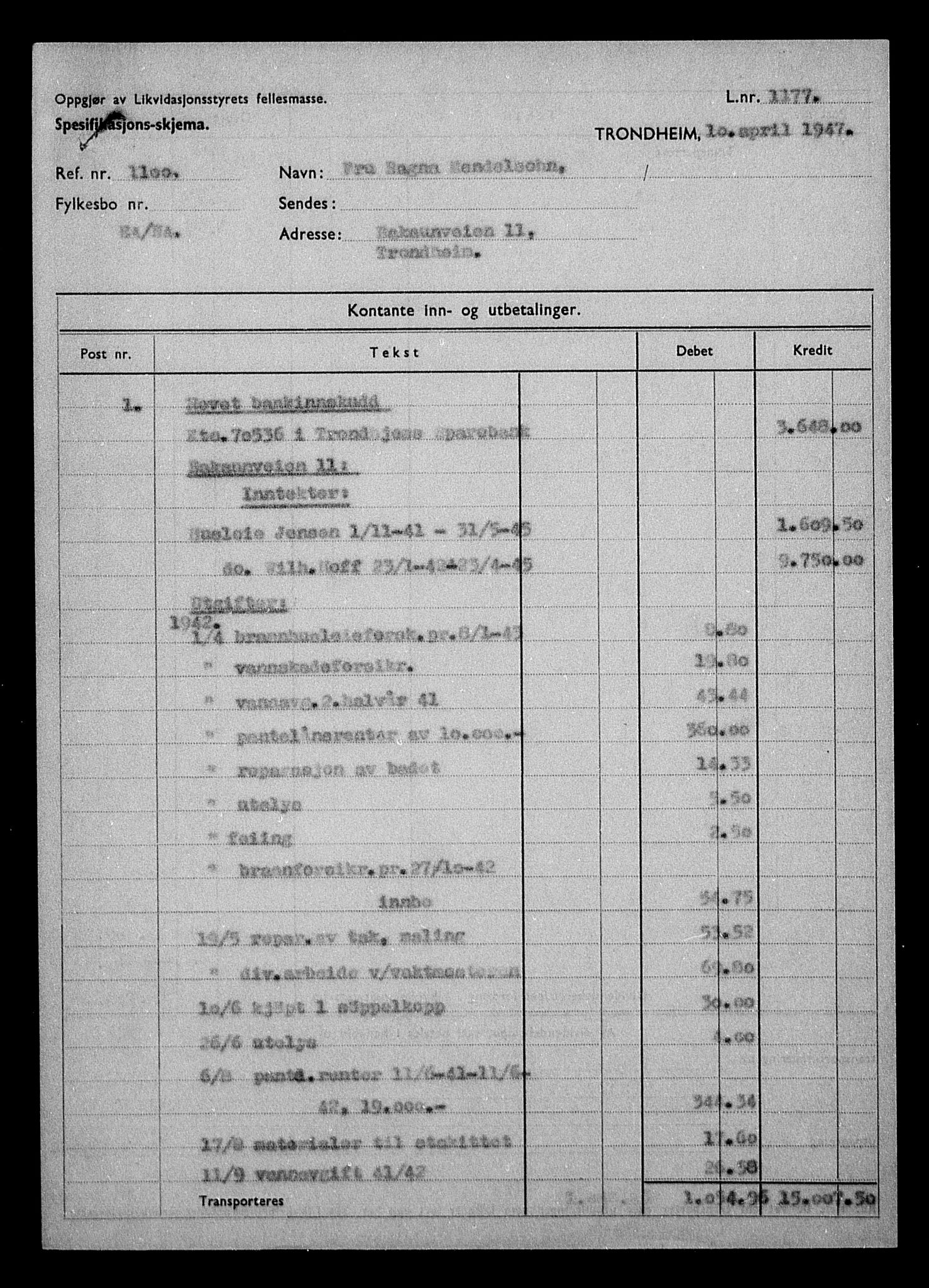 Justisdepartementet, Tilbakeføringskontoret for inndratte formuer, AV/RA-S-1564/H/Hc/Hca/L0905: --, 1945-1947, p. 508