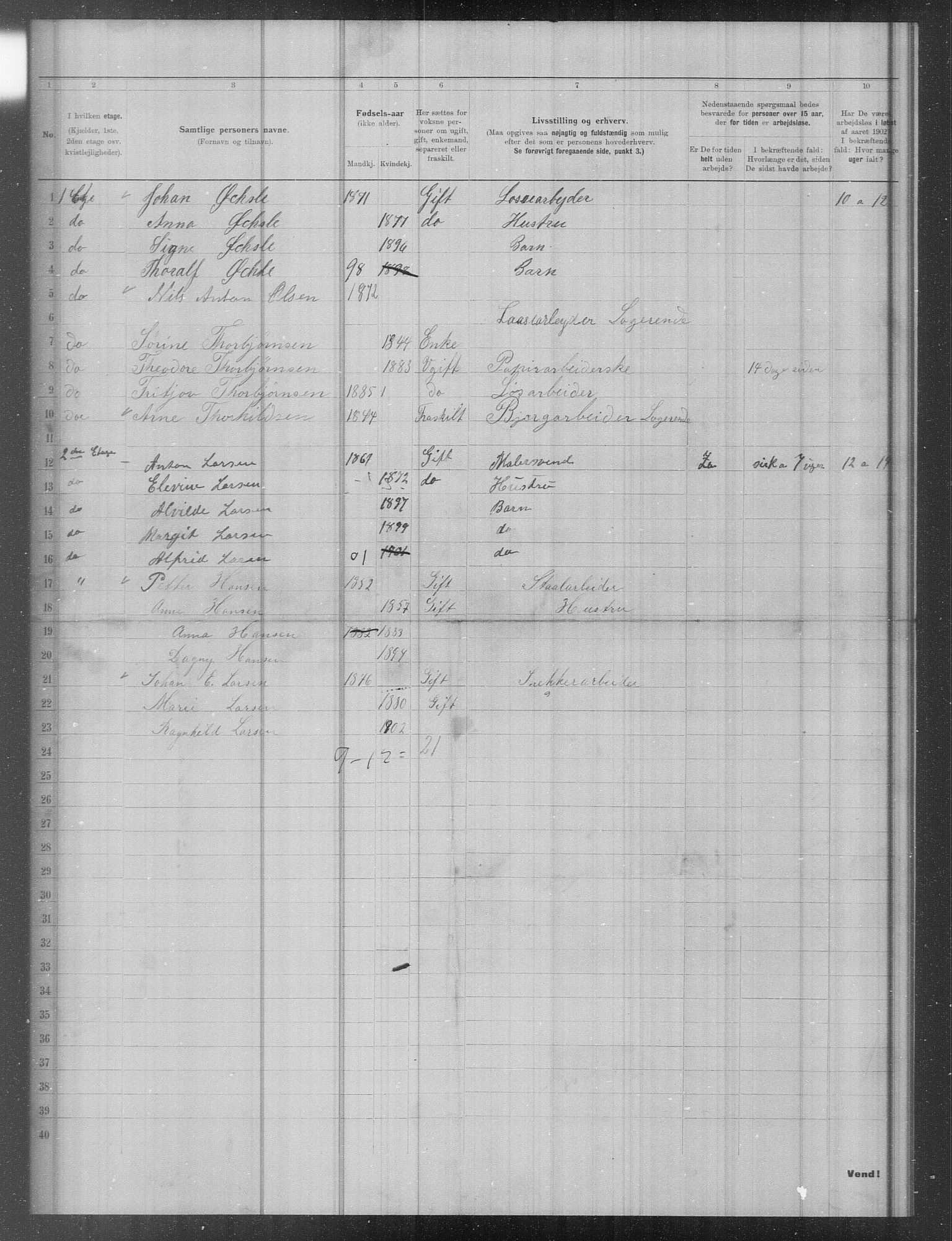 OBA, Municipal Census 1902 for Kristiania, 1902, p. 13498