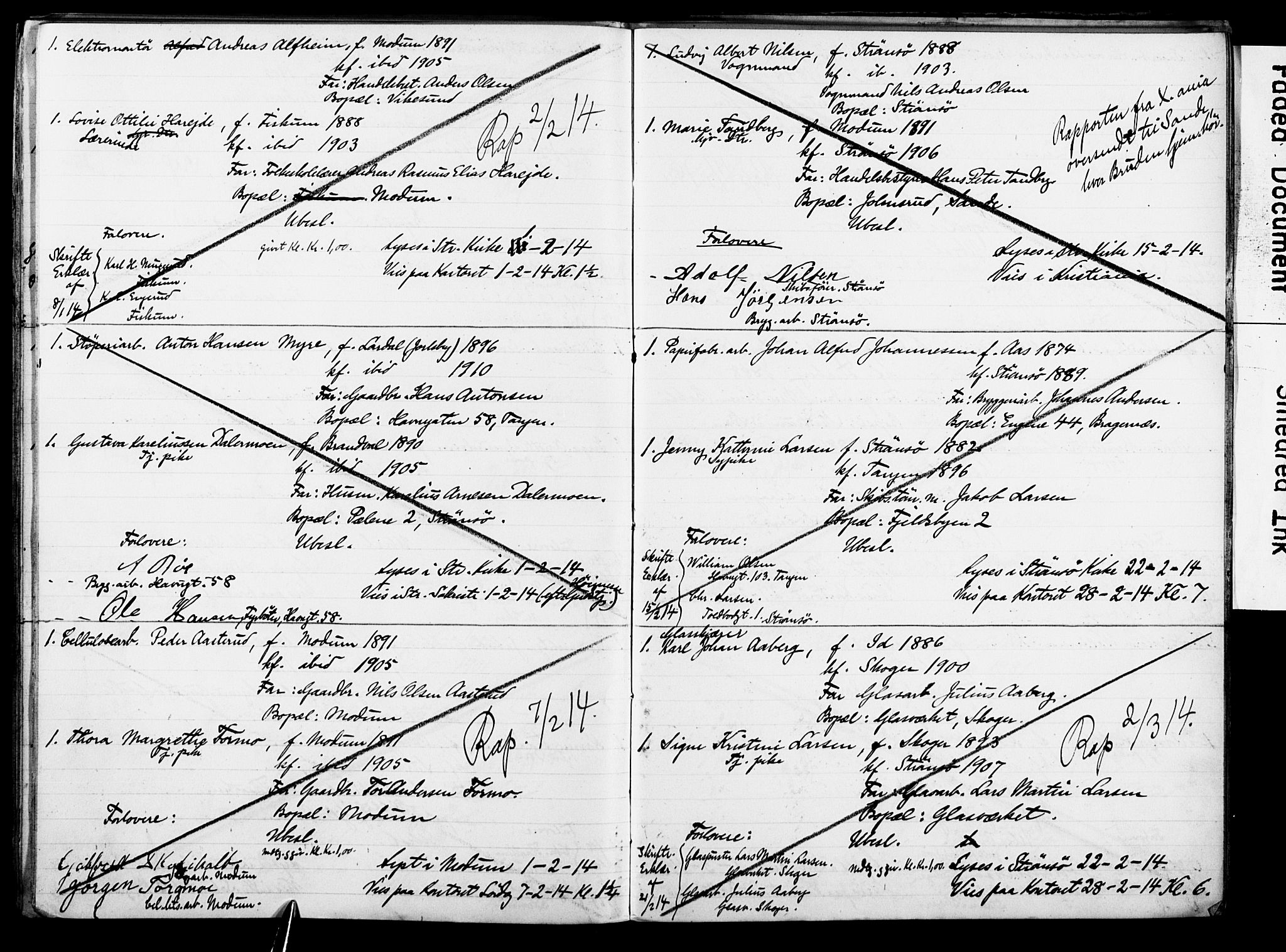 Strømsø kirkebøker, AV/SAKO-A-246/H/Ha/L0014: Banns register no. 14, 1911-1920