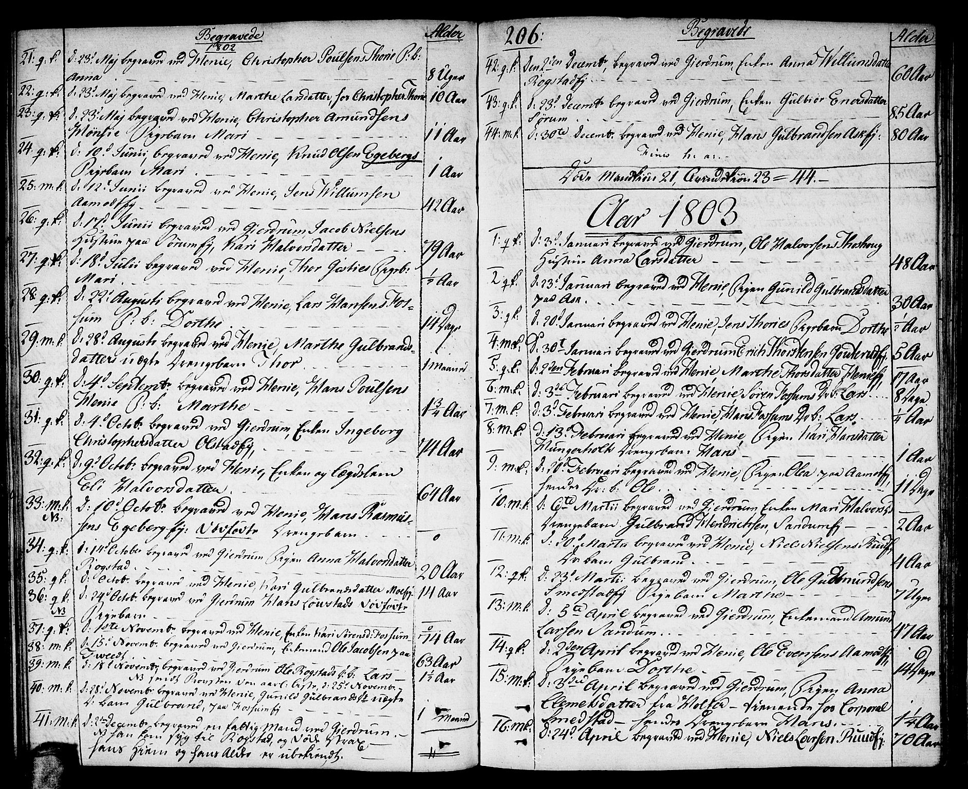 Gjerdrum prestekontor Kirkebøker, SAO/A-10412b/F/Fa/L0003: Parish register (official) no. I 3, 1798-1815, p. 206