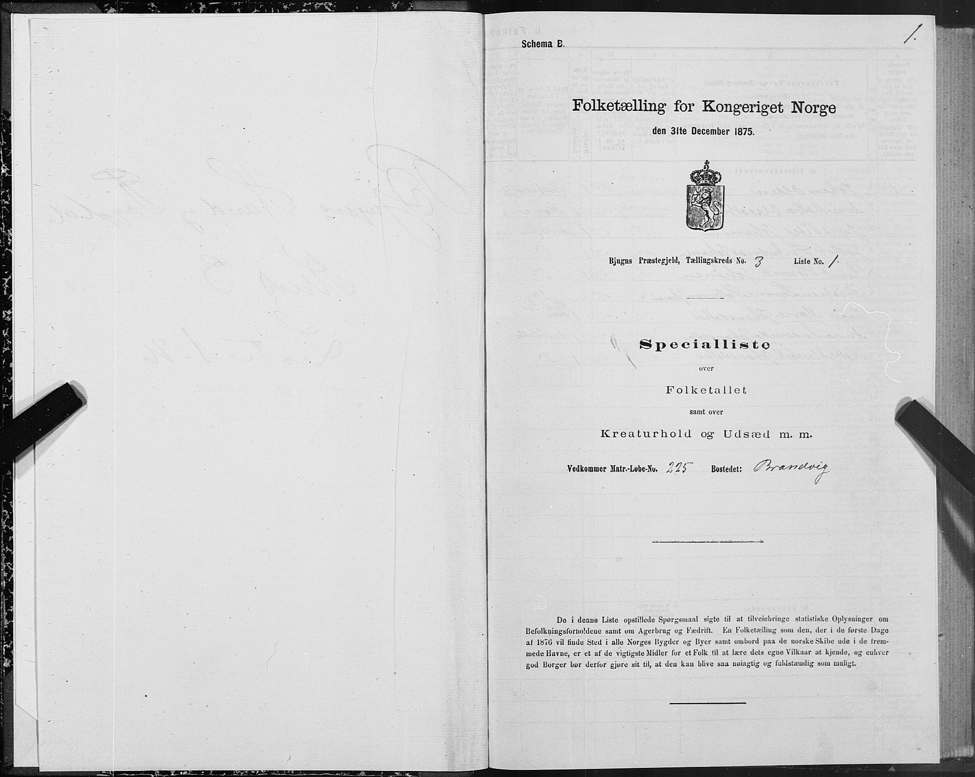 SAT, 1875 census for 1627P Bjugn, 1875, p. 2001