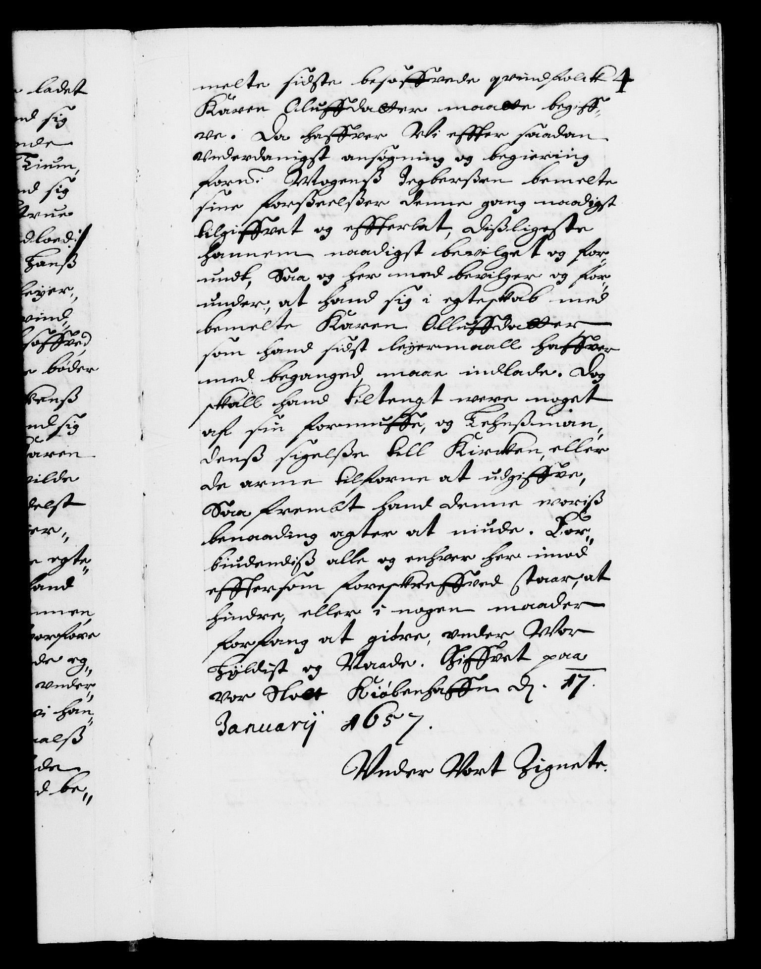 Danske Kanselli 1572-1799, RA/EA-3023/F/Fc/Fca/Fcaa/L0009: Norske registre (mikrofilm), 1657-1660, p. 4a