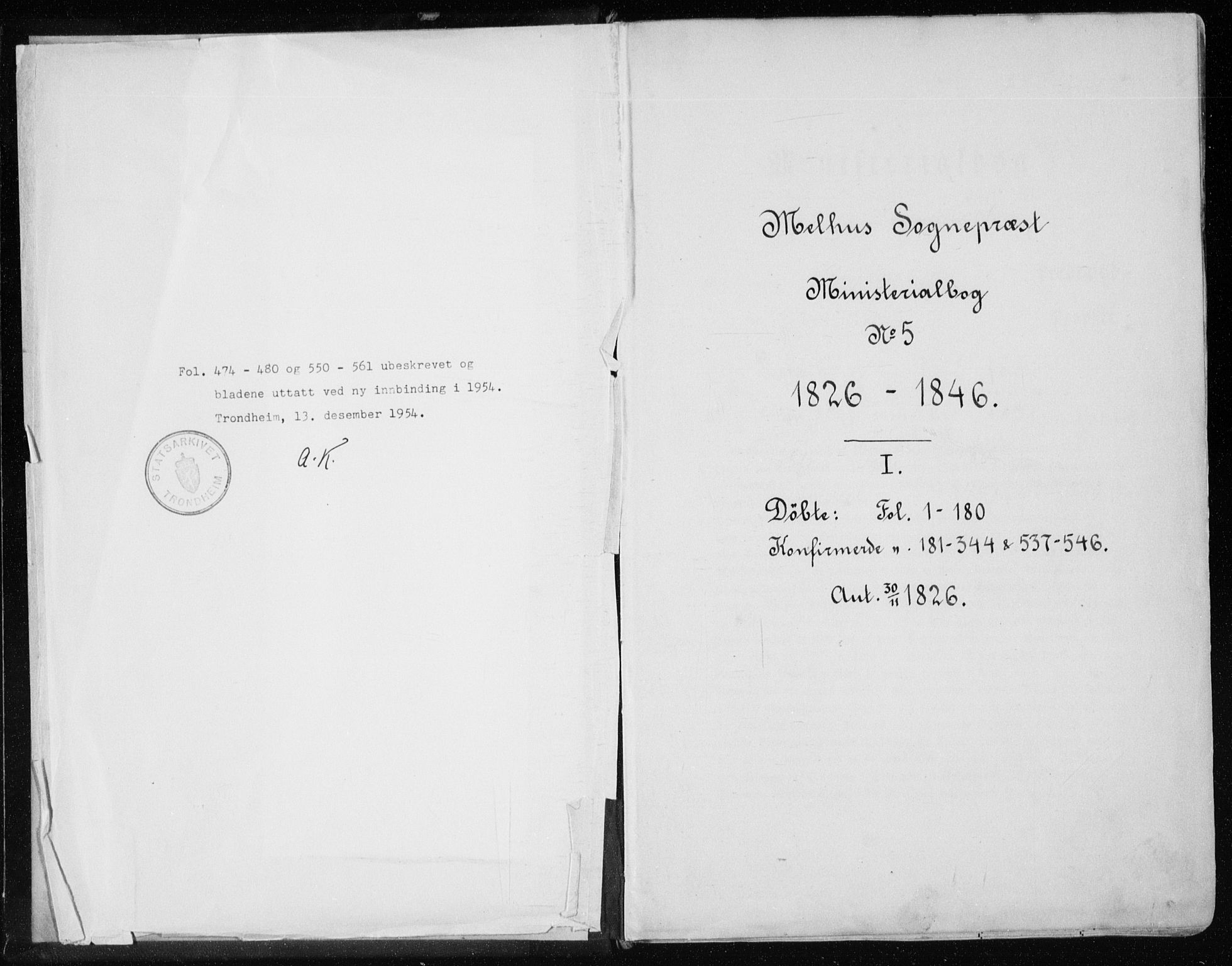 Ministerialprotokoller, klokkerbøker og fødselsregistre - Sør-Trøndelag, AV/SAT-A-1456/691/L1069: Parish register (official) no. 691A04, 1826-1841