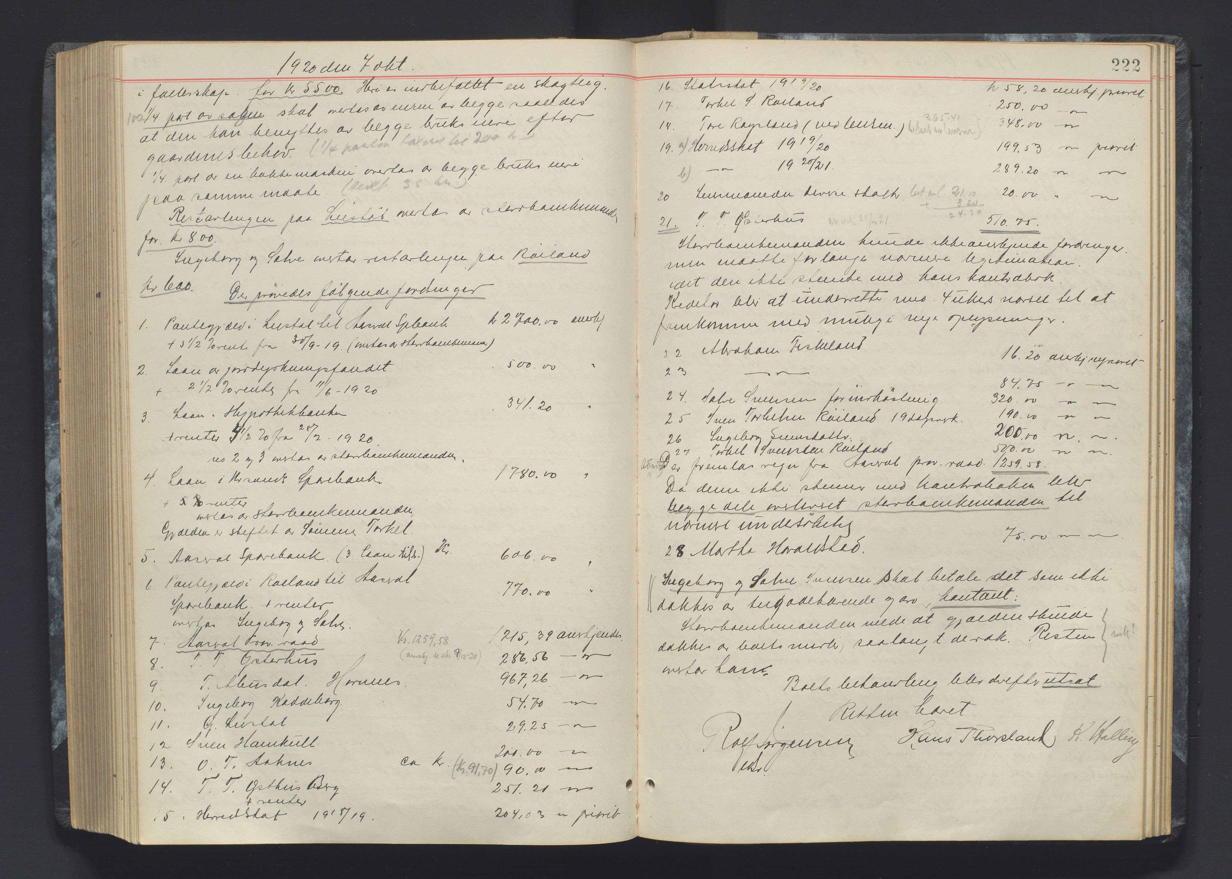 Mandal sorenskriveri, AV/SAK-1221-0005/001/H/Hc/L0083: Skifteforhandlingsprotokoll nr 15, 1917-1921, p. 222