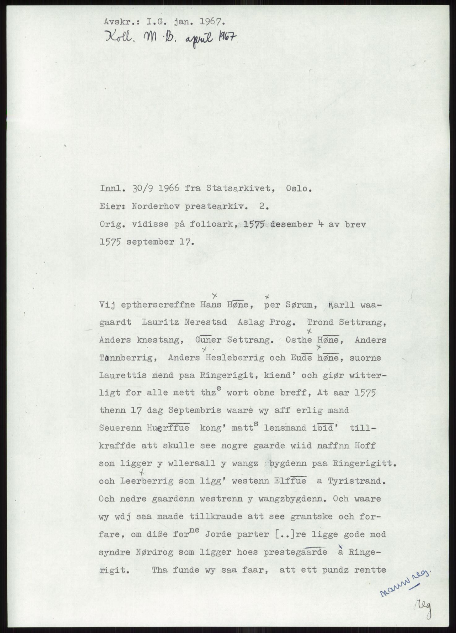 Samlinger til kildeutgivelse, Diplomavskriftsamlingen, AV/RA-EA-4053/H/Ha, p. 521