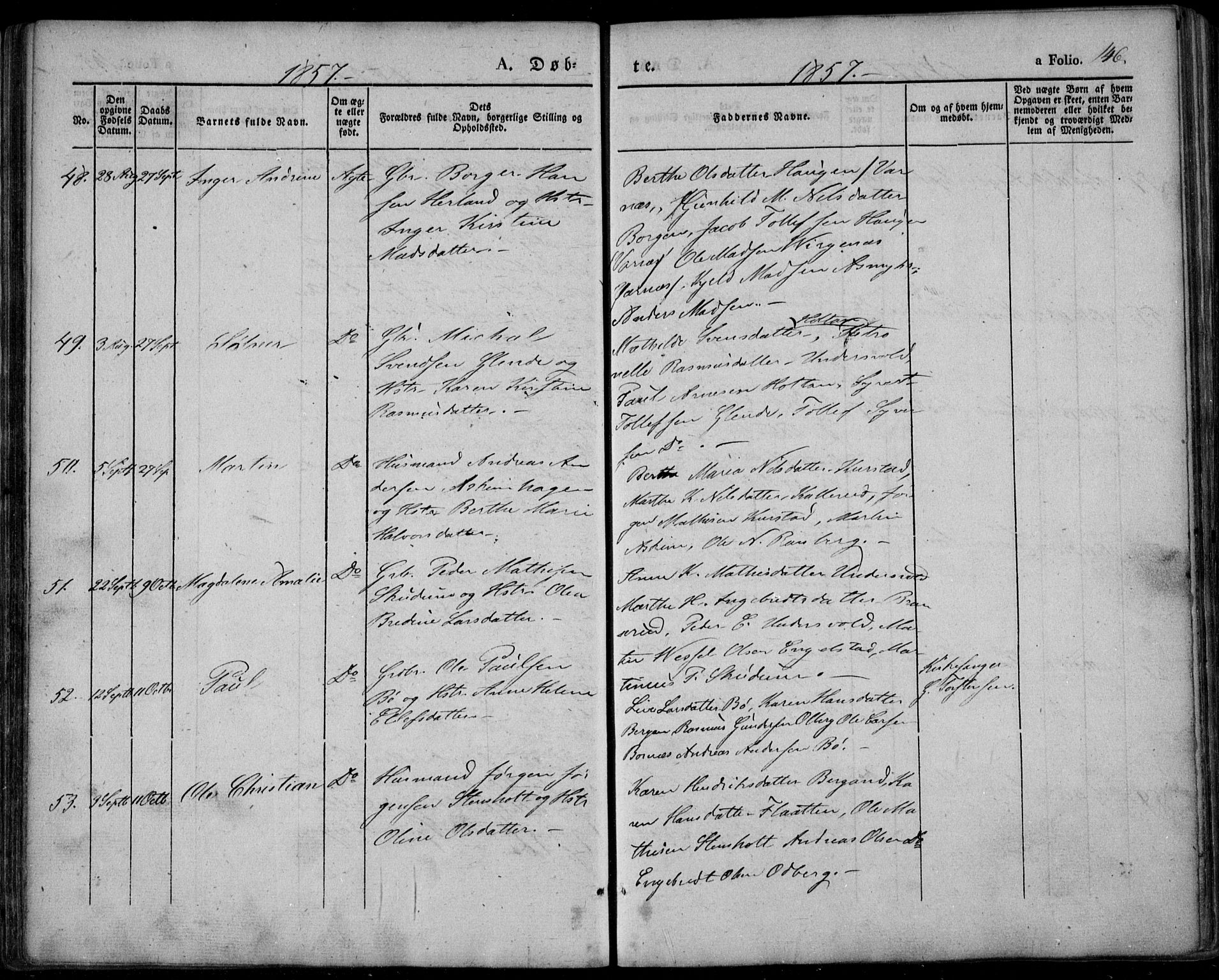 Lardal kirkebøker, AV/SAKO-A-350/F/Fa/L0006: Parish register (official) no. I 6, 1835-1860, p. 146