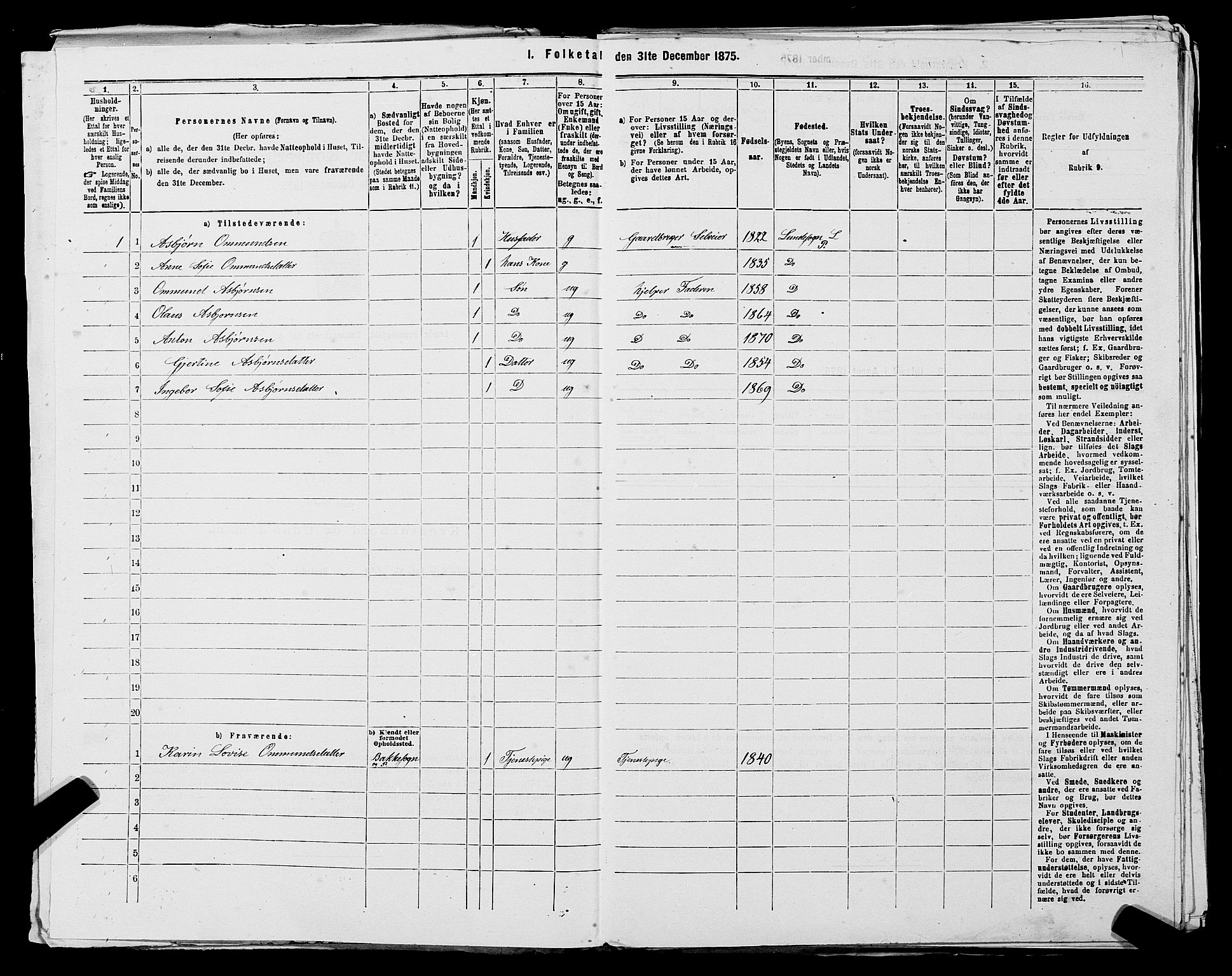 SAST, 1875 census for 1112P Lund, 1875, p. 333