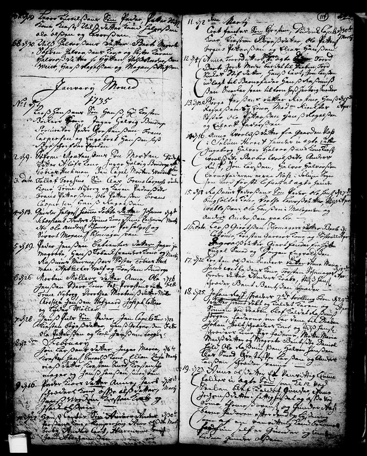 Skien kirkebøker, SAKO/A-302/F/Fa/L0002: Parish register (official) no. 2, 1716-1757, p. 114