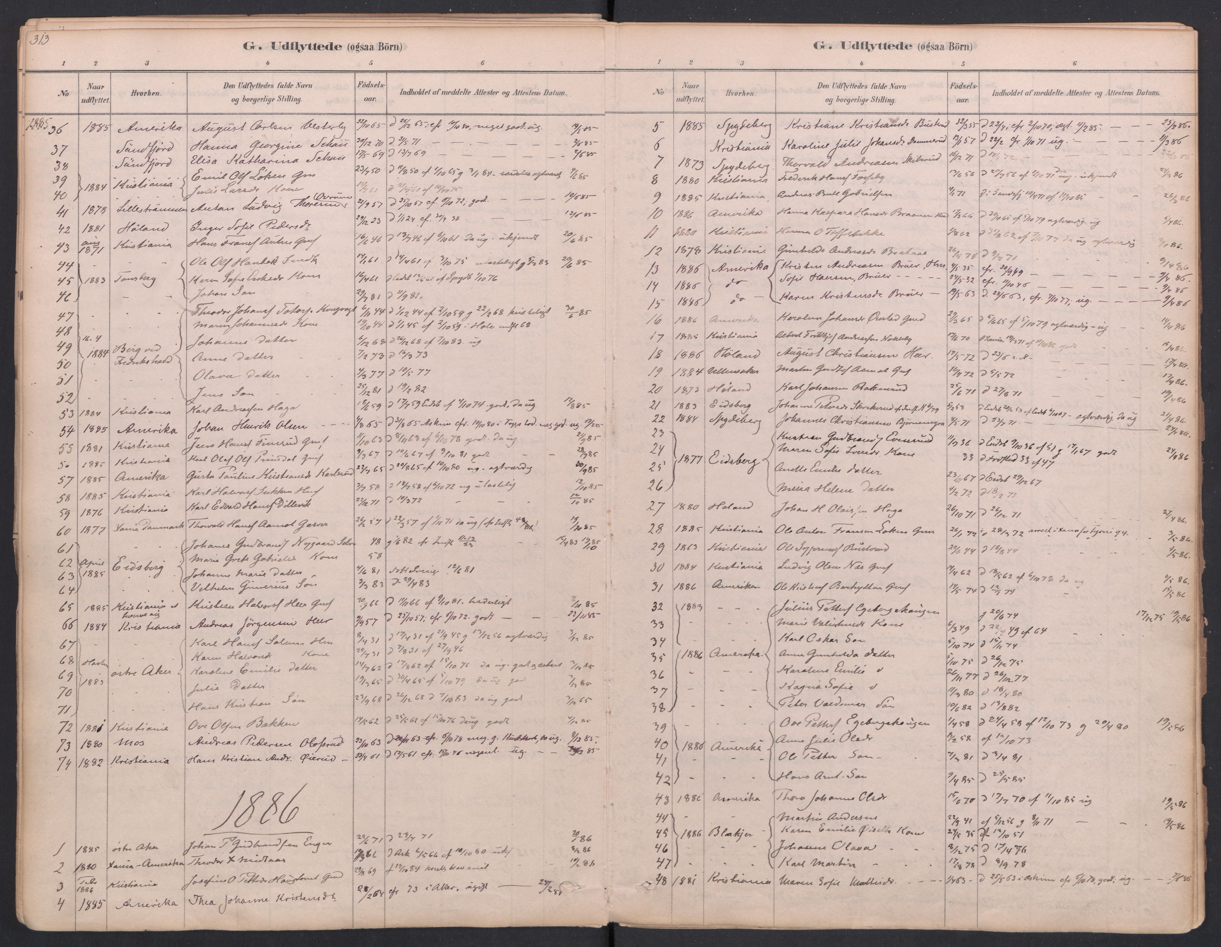 Trøgstad prestekontor Kirkebøker, SAO/A-10925/F/Fa/L0010: Parish register (official) no. I 10, 1878-1898, p. 313
