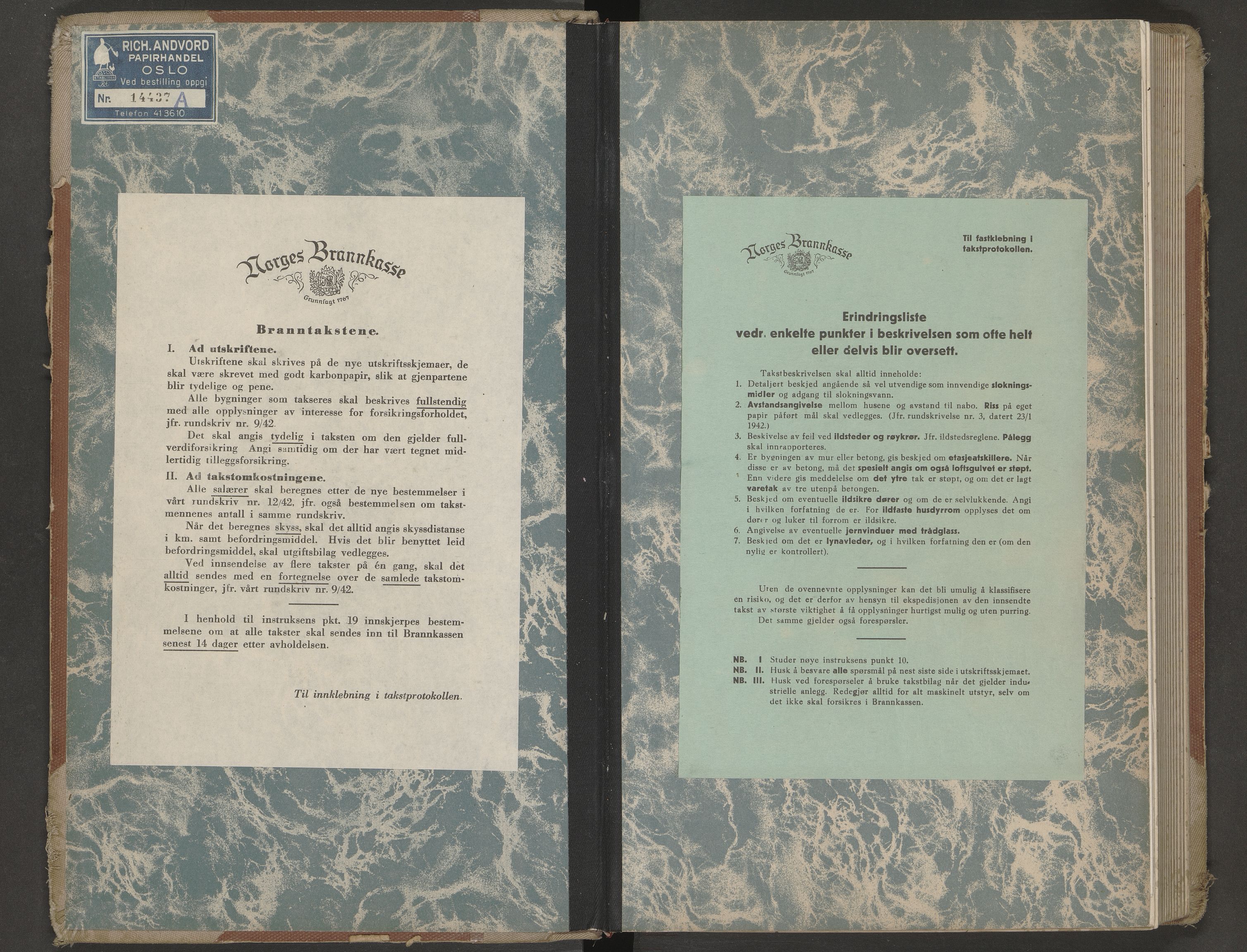 Norges Brannkasse Arendal, AV/SAK-2241-0002/F/Fa/L0036: Branntakstprotokoll nr. 34 med matrikkelnummerregister, 1949-1953