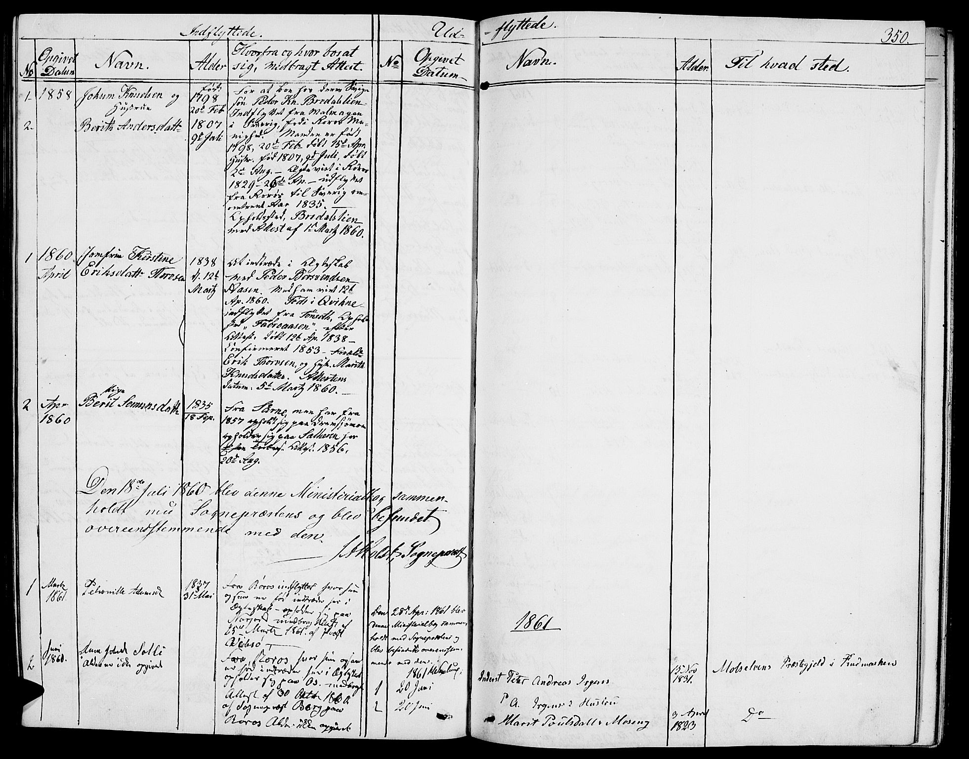 Tolga prestekontor, AV/SAH-PREST-062/L/L0004: Parish register (copy) no. 4, 1845-1887, p. 350