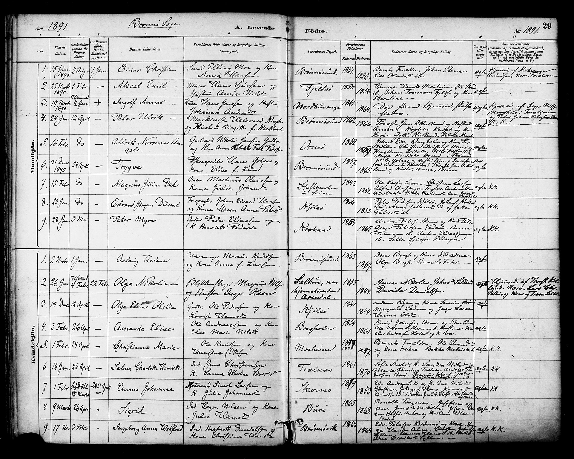 Ministerialprotokoller, klokkerbøker og fødselsregistre - Nordland, SAT/A-1459/813/L0200: Parish register (official) no. 813A10, 1886-1900, p. 29