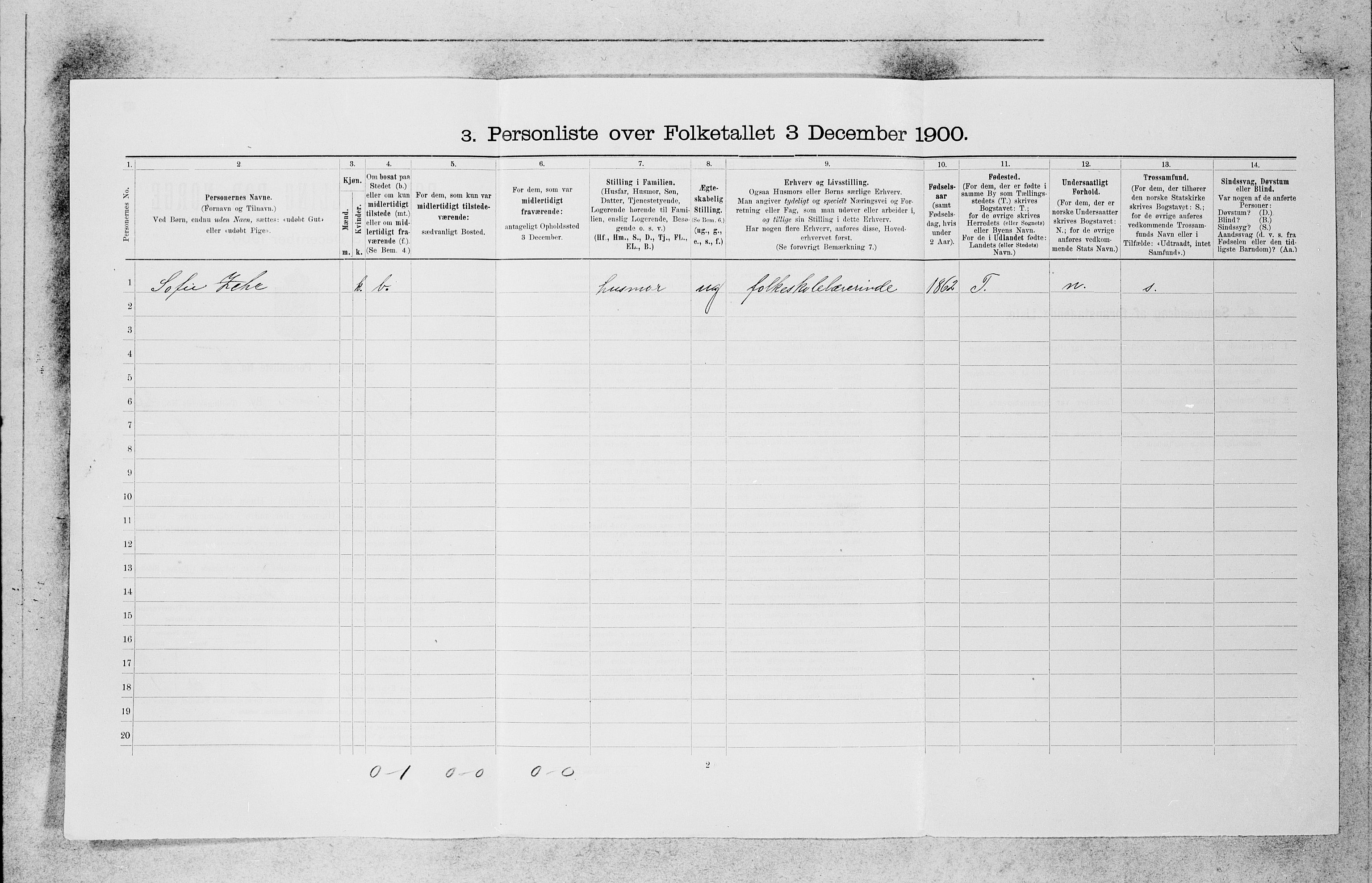 SAB, 1900 census for Bergen, 1900, p. 9709