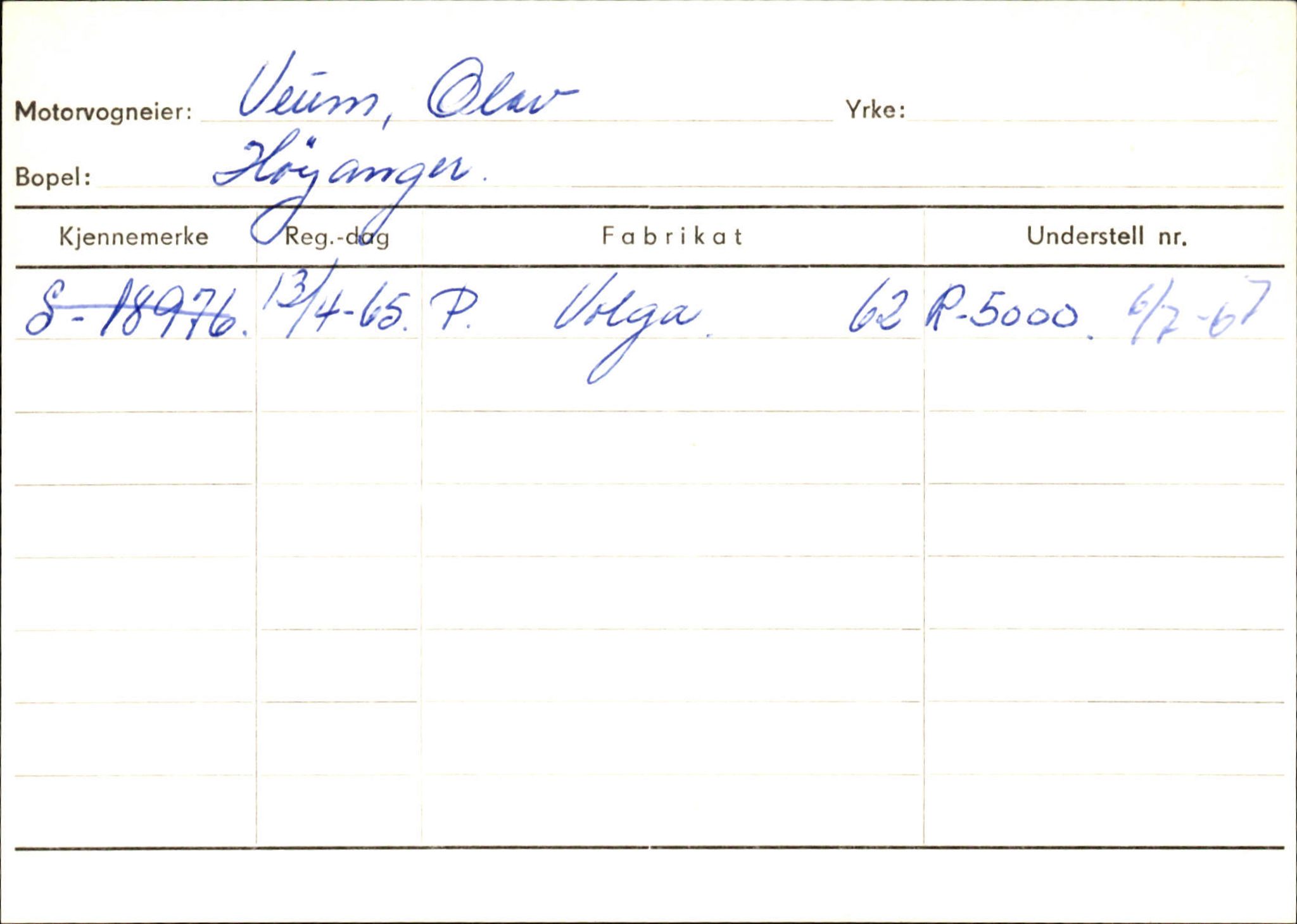 Statens vegvesen, Sogn og Fjordane vegkontor, SAB/A-5301/4/F/L0131: Eigarregister Høyanger P-Å. Stryn S-Å, 1945-1975, p. 805