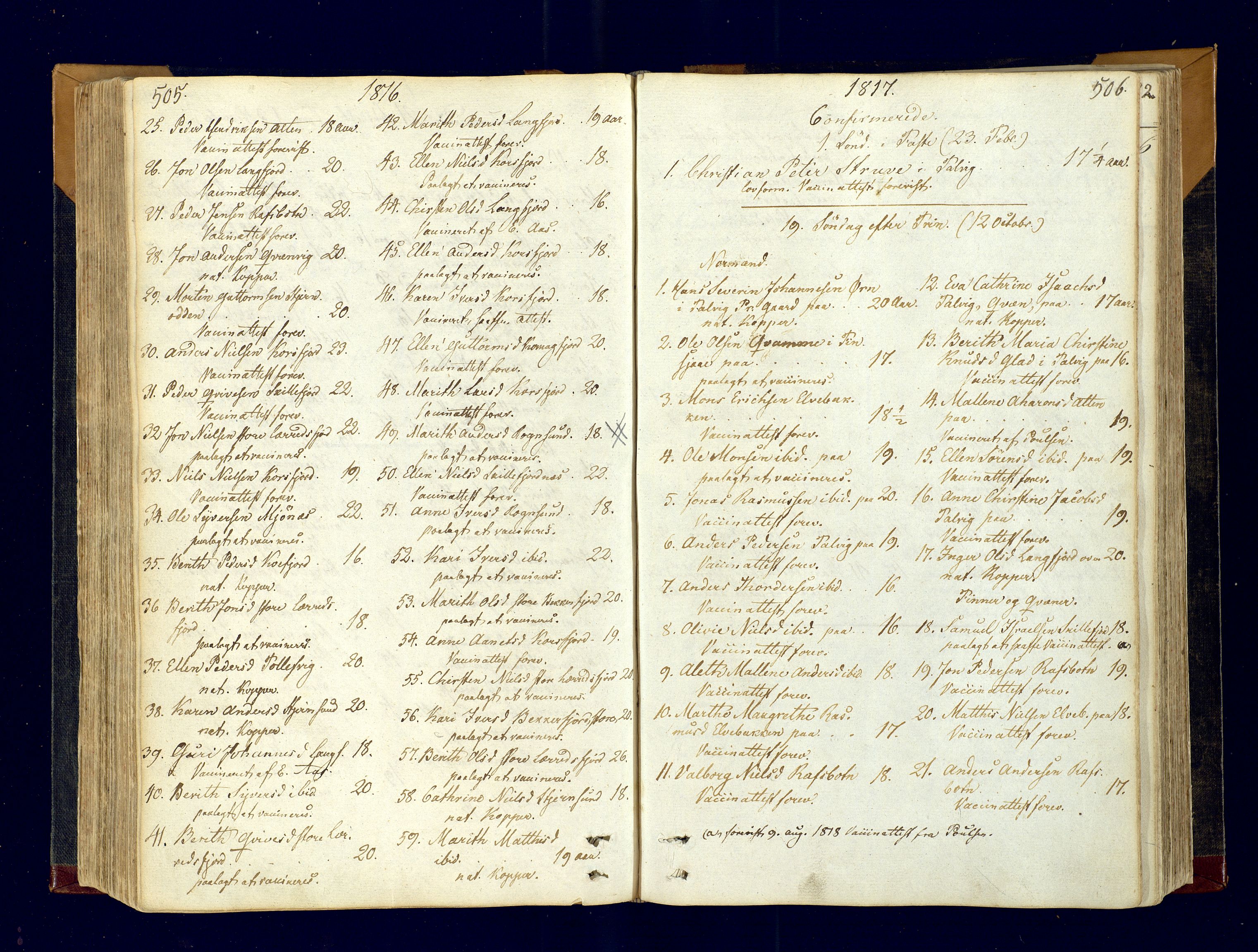 Talvik sokneprestkontor, SATØ/S-1337/H/Ha/L0007kirke: Parish register (official) no. 7, 1813-1821, p. 505-506
