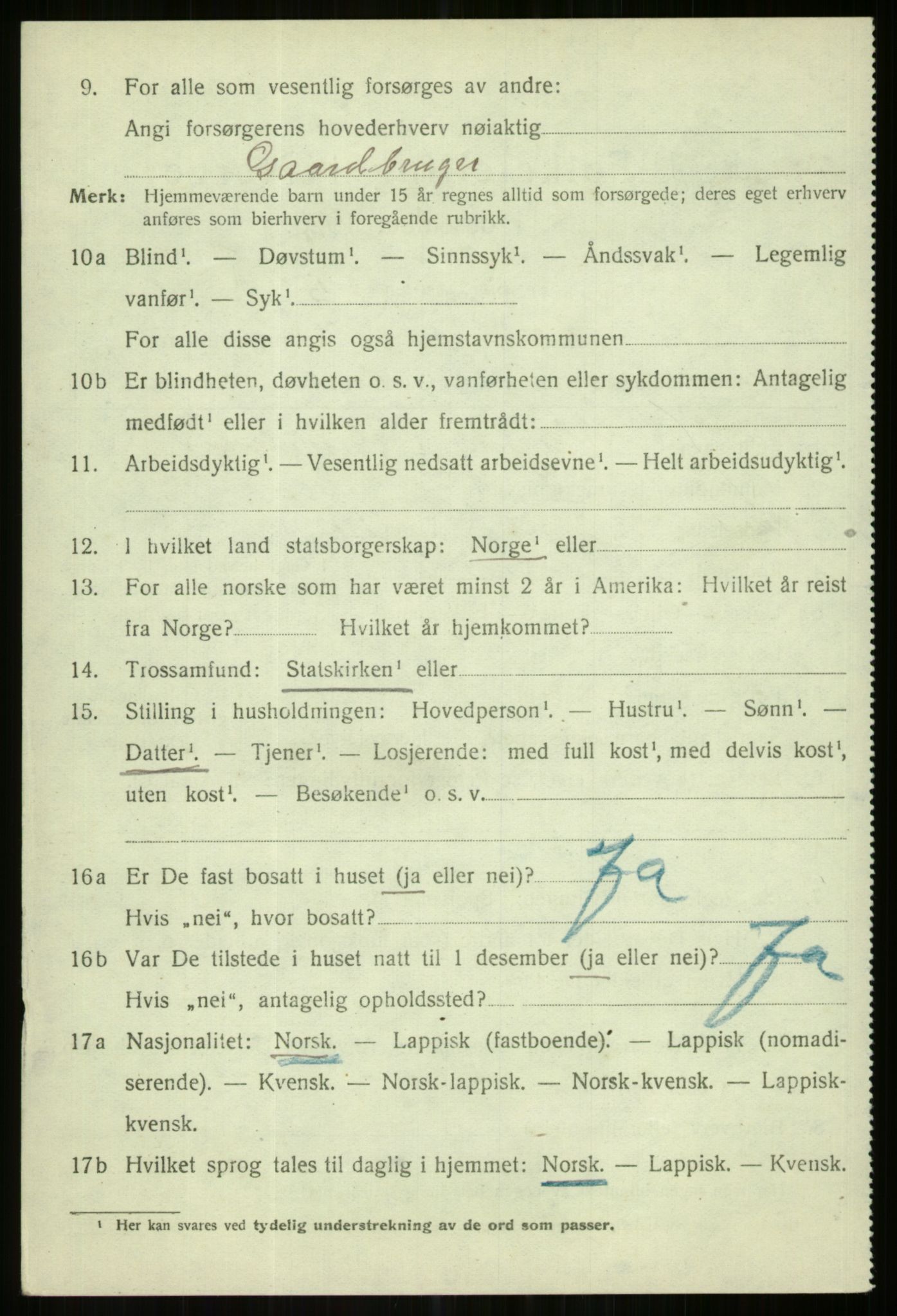 SATØ, 1920 census for Karlsøy, 1920, p. 2885