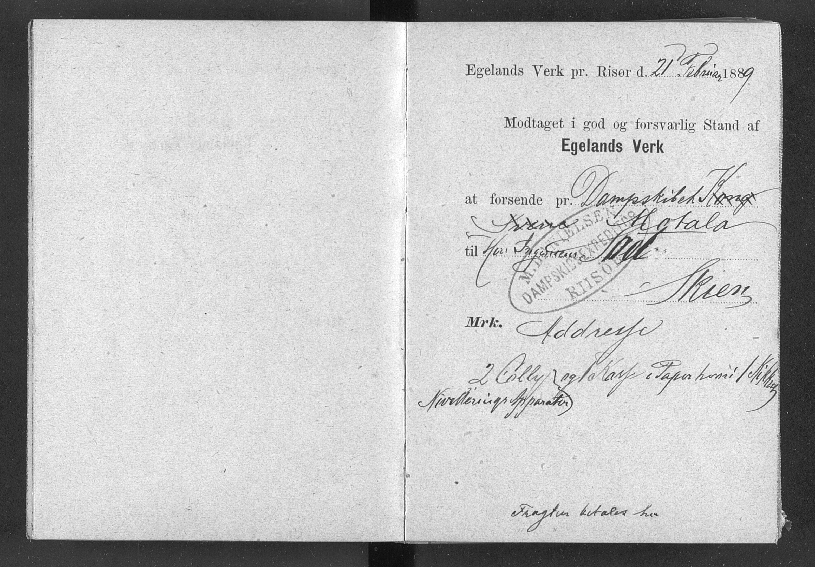 Egelands Jernverk, AAKS/PA-1907/01/L0029: Kvitteringsbok, 1888-1895