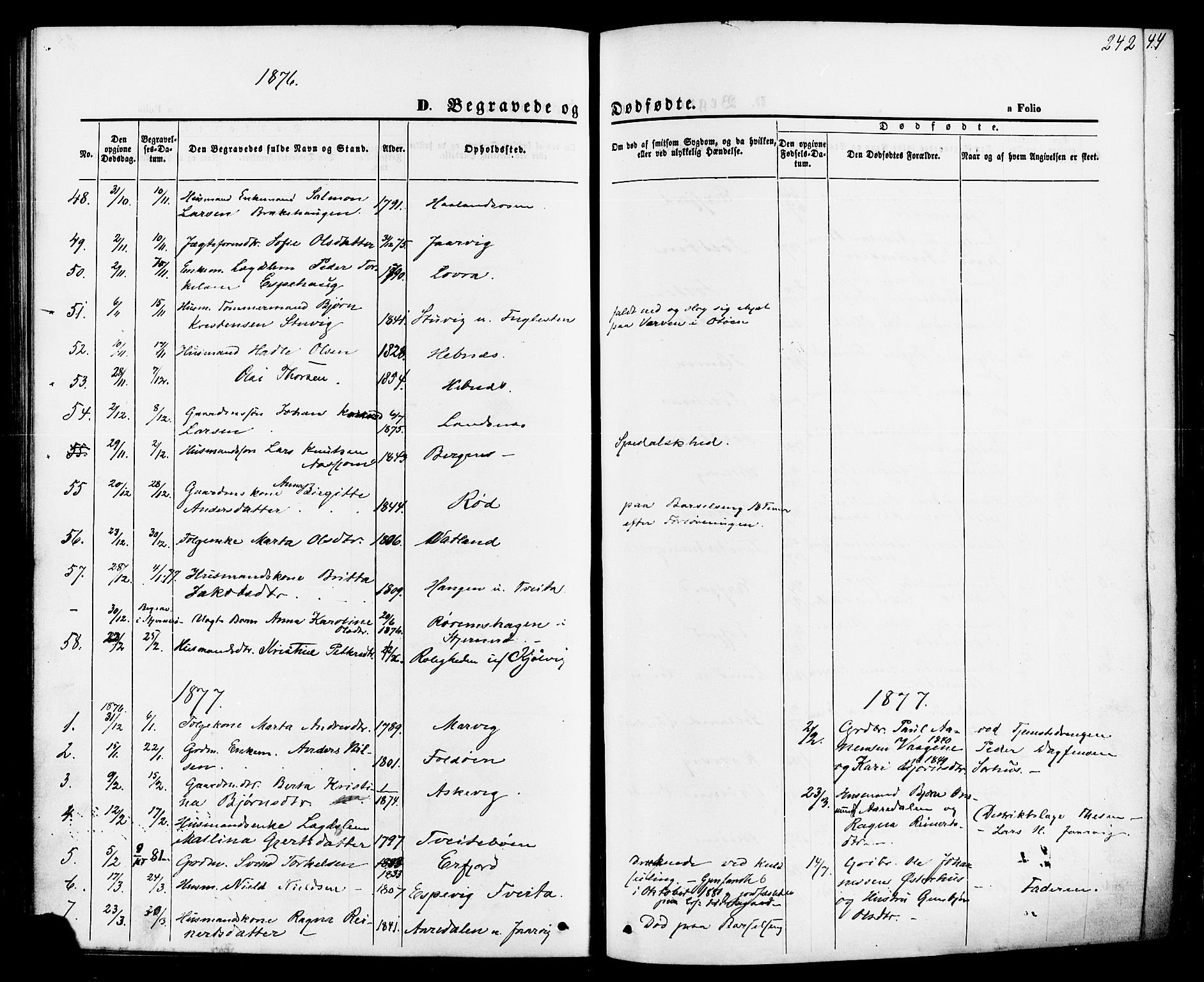 Jelsa sokneprestkontor, AV/SAST-A-101842/01/IV: Parish register (official) no. A 8, 1867-1883, p. 242