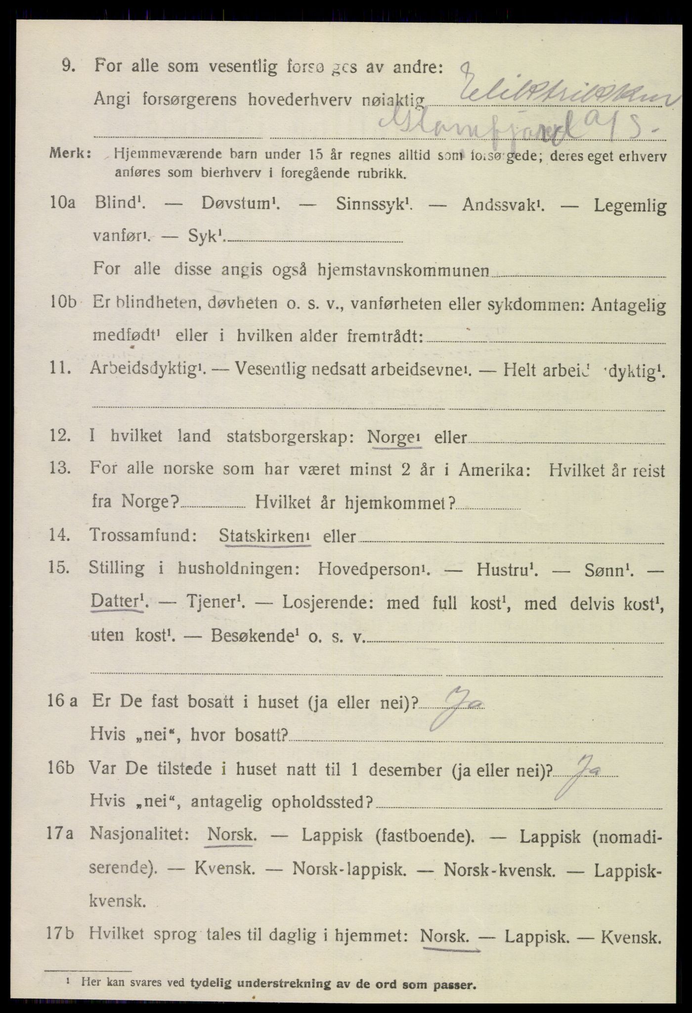 SAT, 1920 census for Meløy, 1920, p. 5534