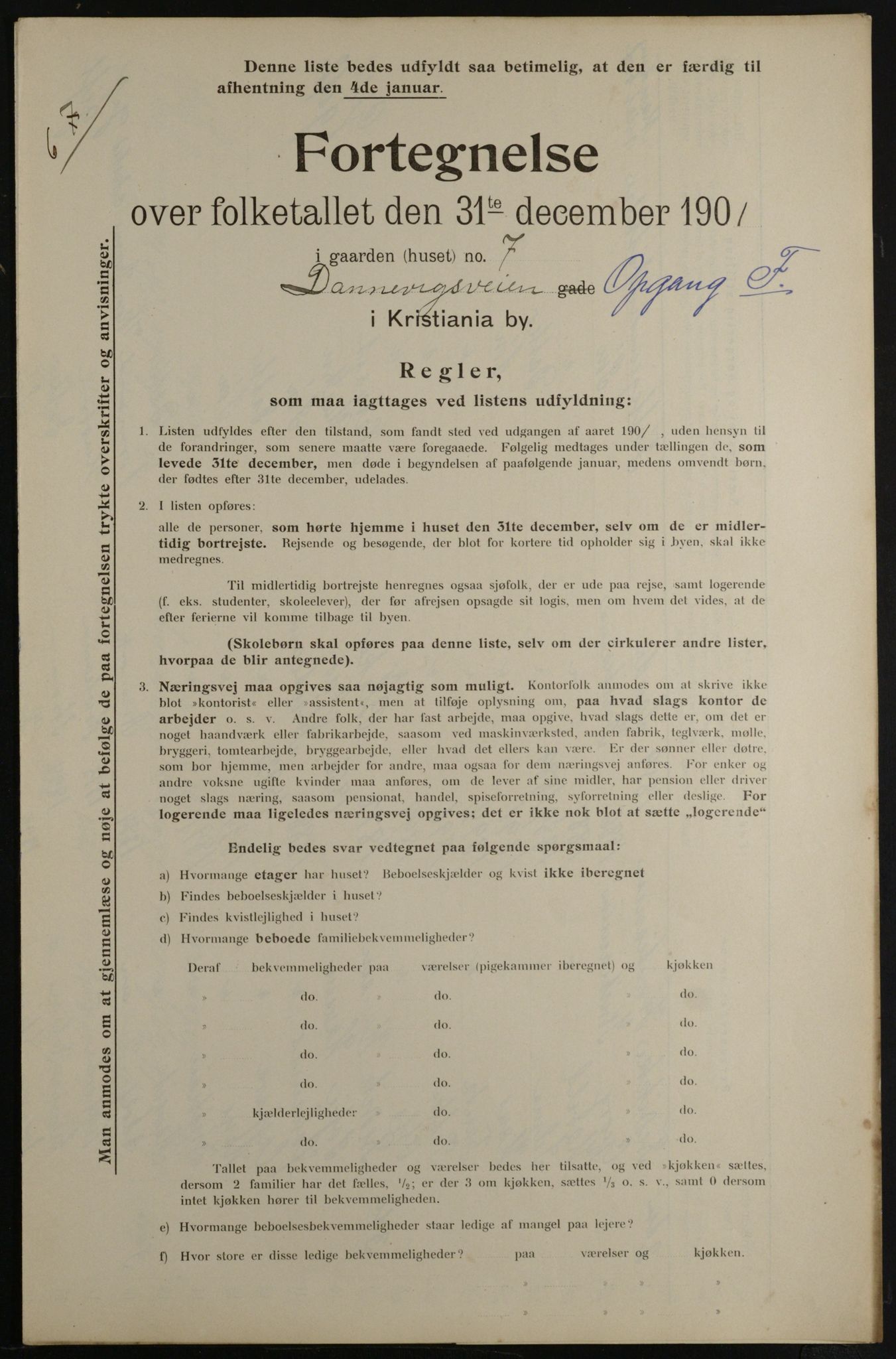 OBA, Municipal Census 1901 for Kristiania, 1901, p. 2471